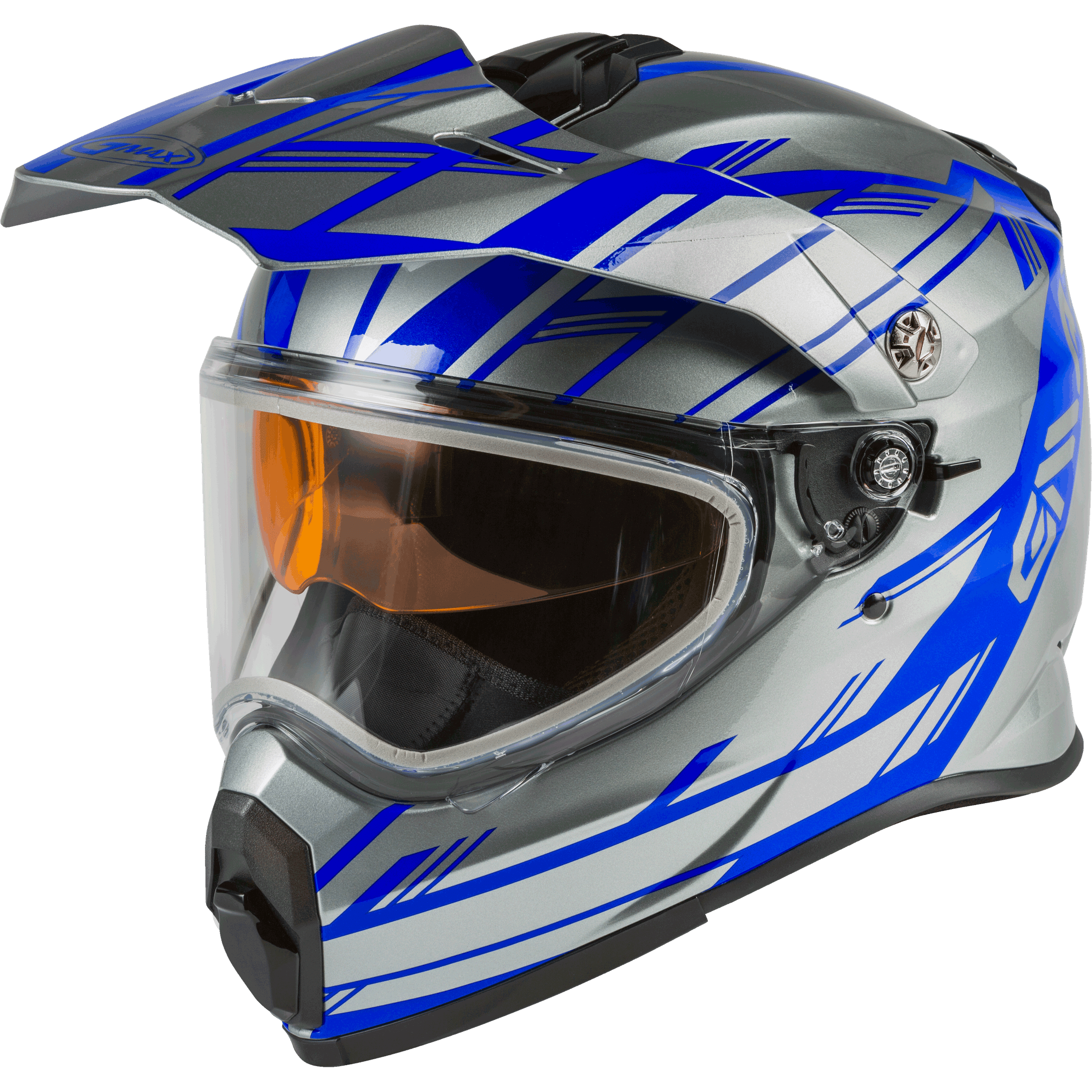 GMAX AT-21S ADVENTURE EPIC SNOW HELMET SILVER/BLUE XS