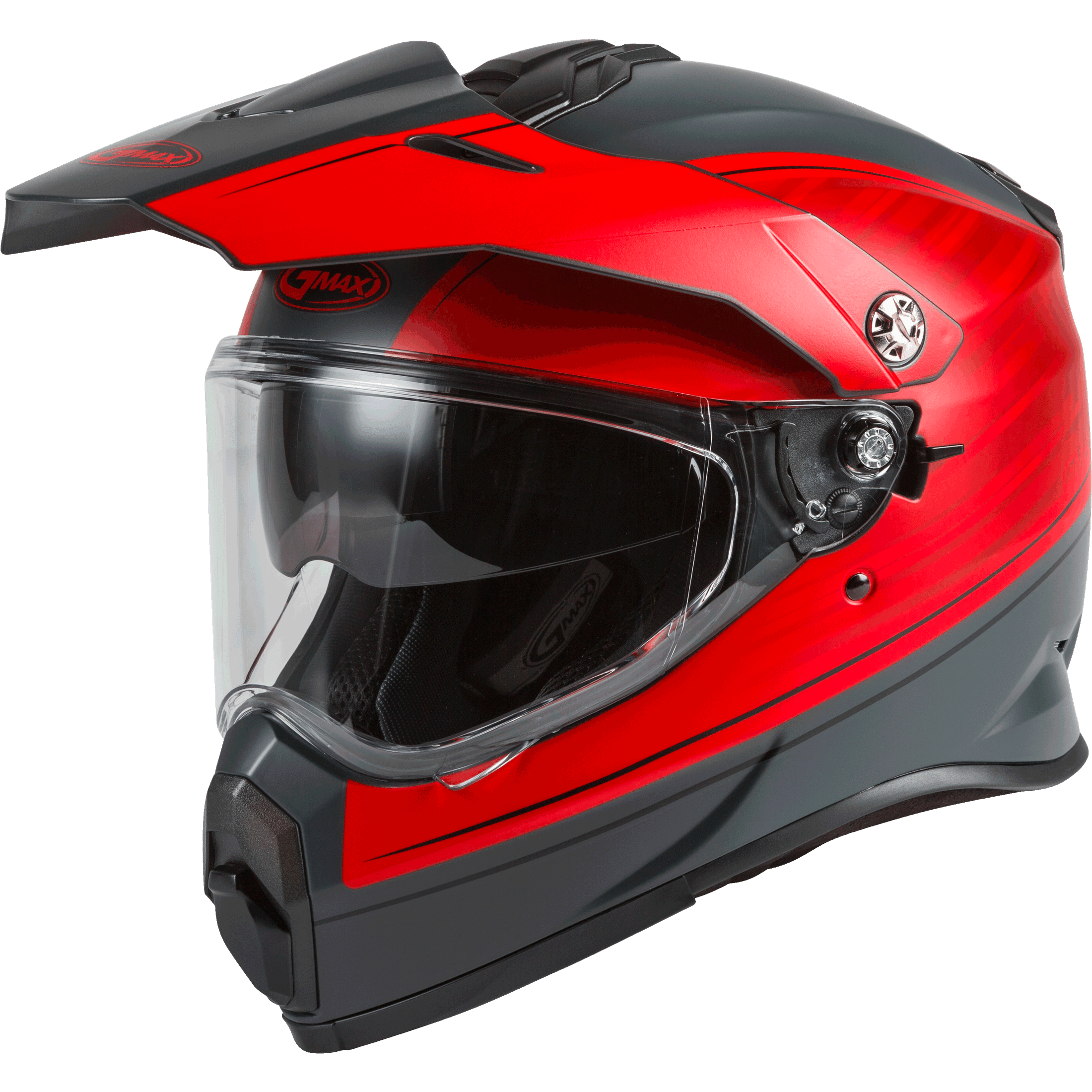 GMAX AT-21 ADVENTURE RALEY HELMET MATTE GREY/RED 2X