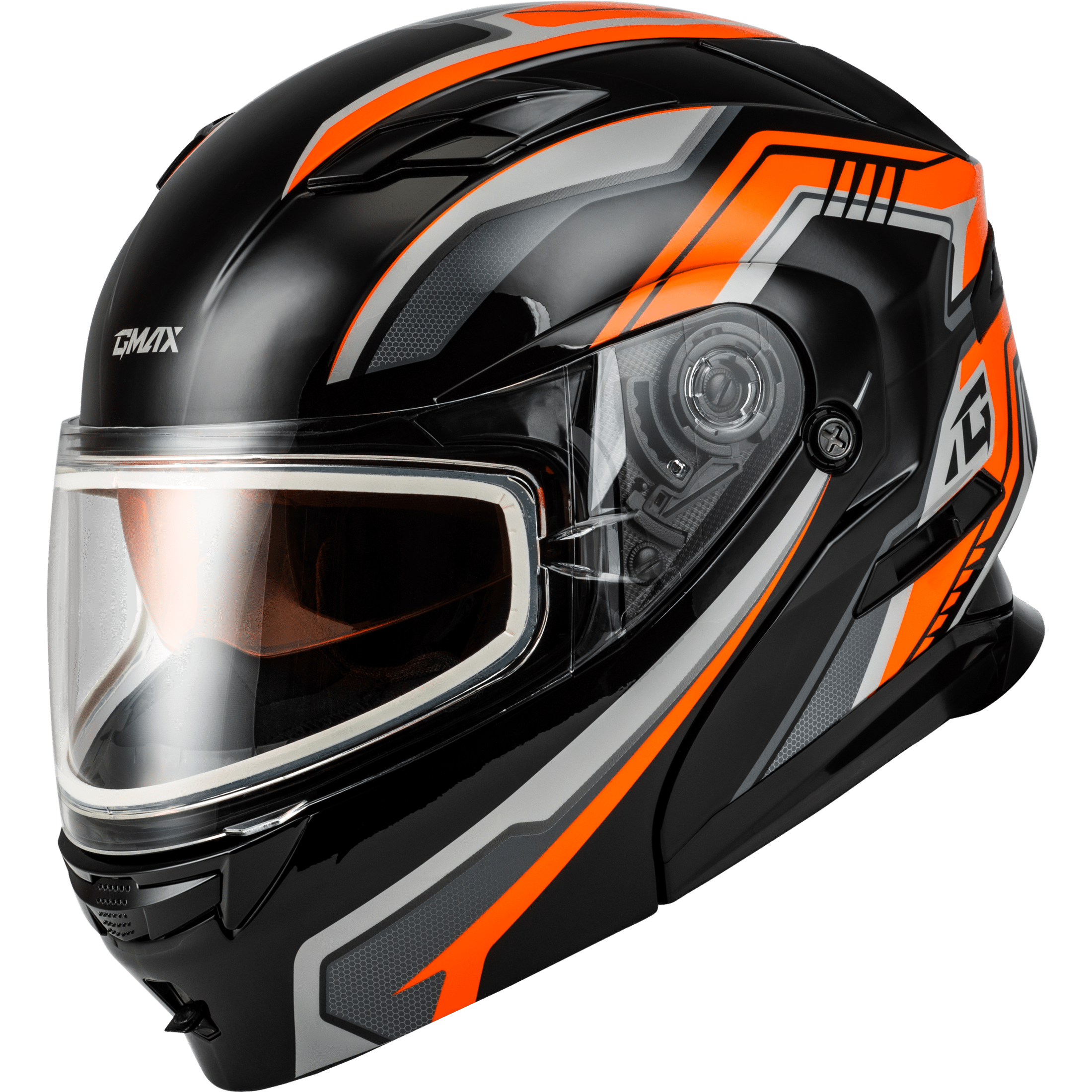 GMAX MD-01S TRANSISTOR SNOW HELMET ORANGE/BLACK SM