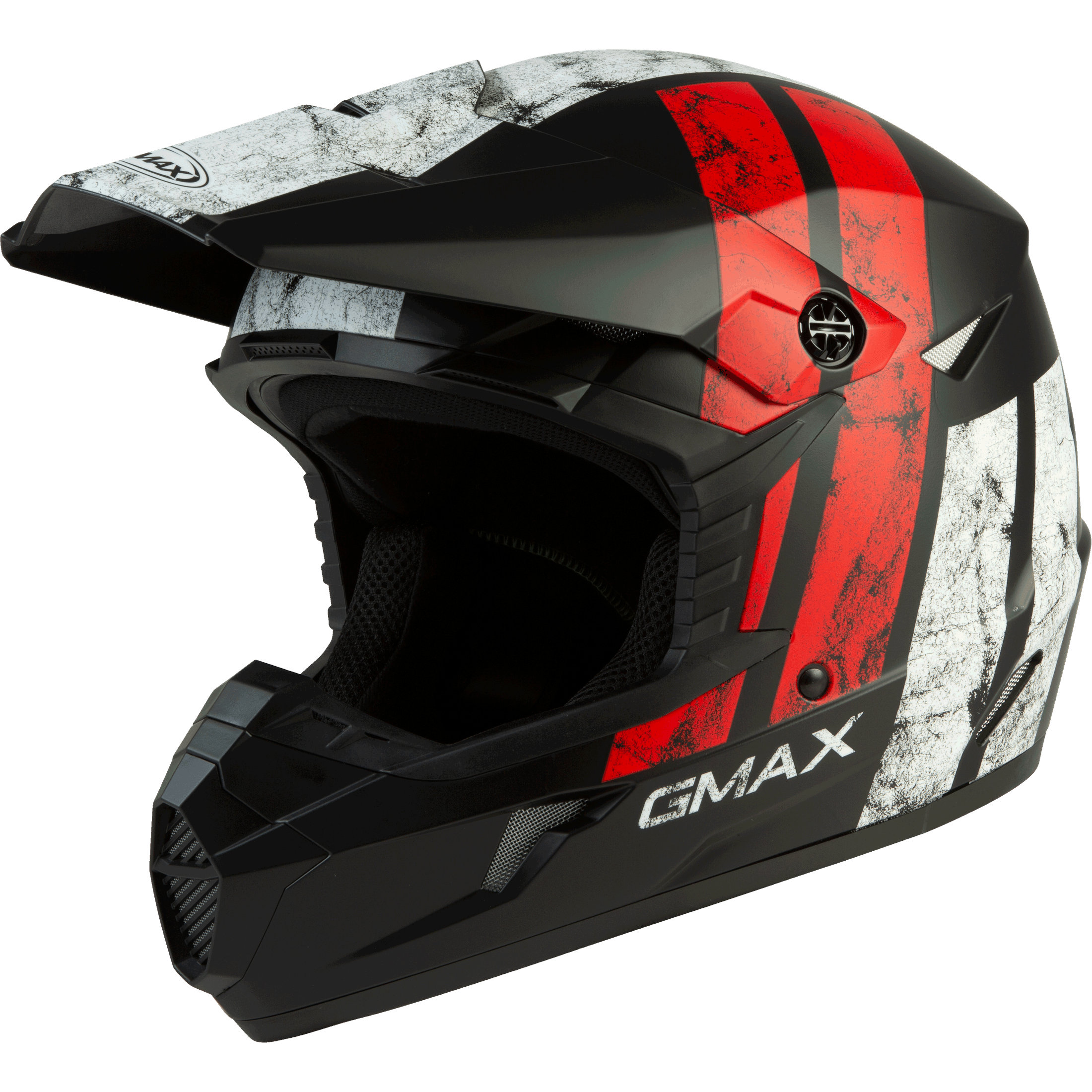 GMAX YOUTH MX-46Y OFF-ROAD DOMINANT HELMET MATTE BLK/WHITE/RED YL