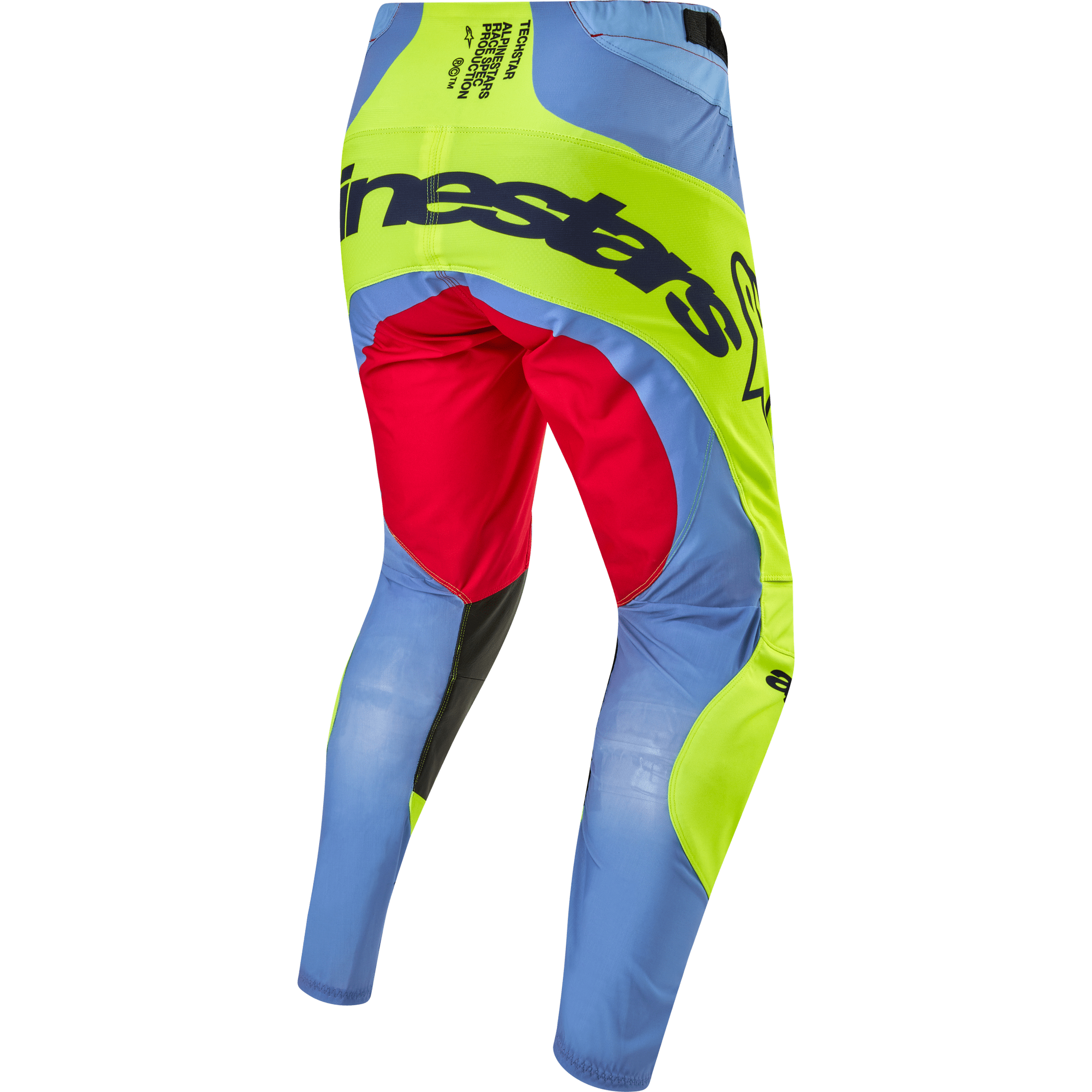 ALPINESTARS TECHSTAR OCURI PANTS LT BLU/YLW FLUO/RD BERRY SZ 38