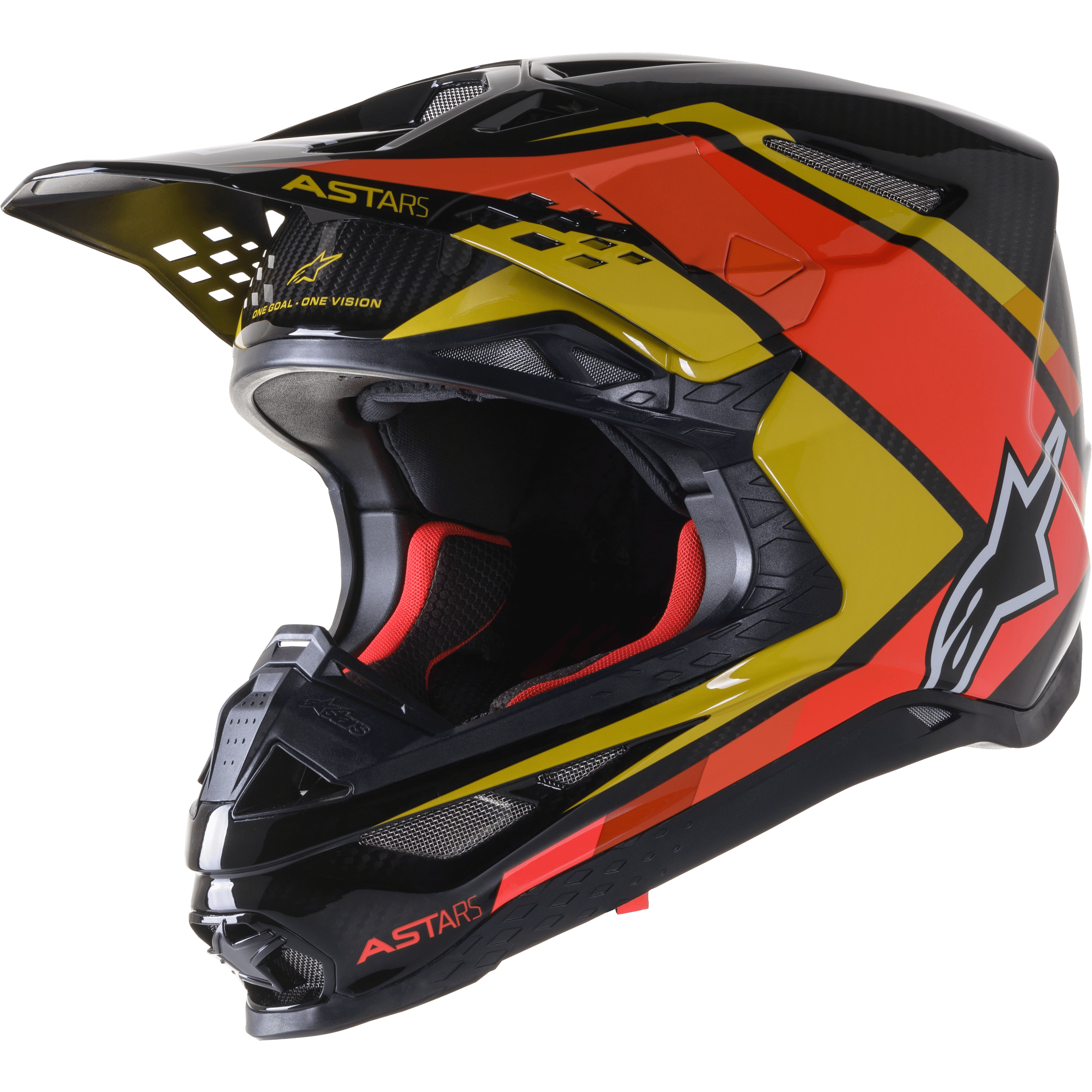 ALPINESTARS S.TECH S-M10 CARBON META2 HELMET BLK/YLW/ORG GLOSSY XS
