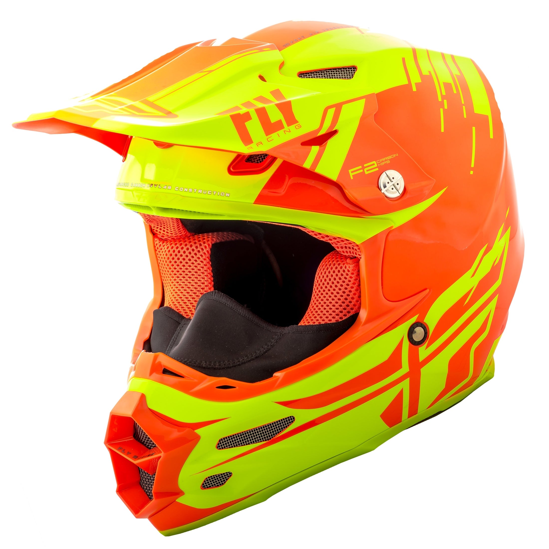 FLY RACING F2 CARBON FORGE COLD WEATHER HELMET HI-VIS/ORANGE LG