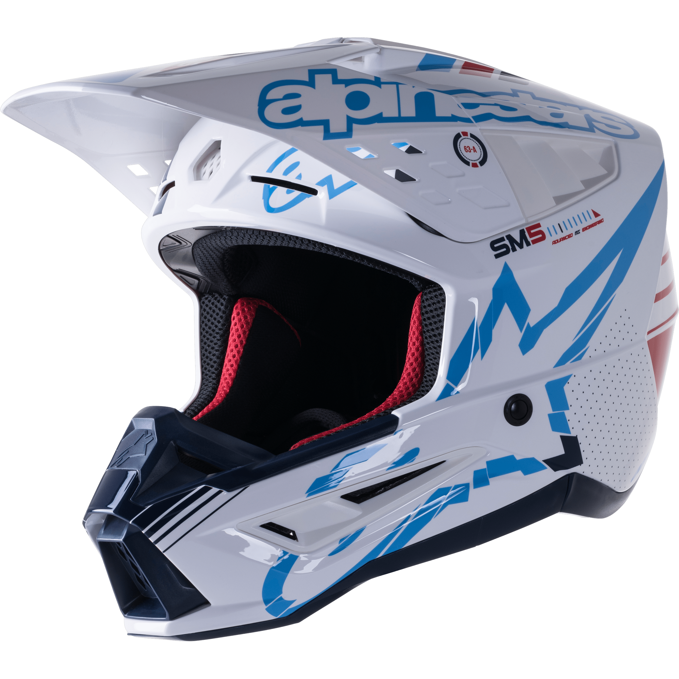 ALPINESTARS S-M5 ACTION HELMET WHITE/CYAN/BLUE LG
