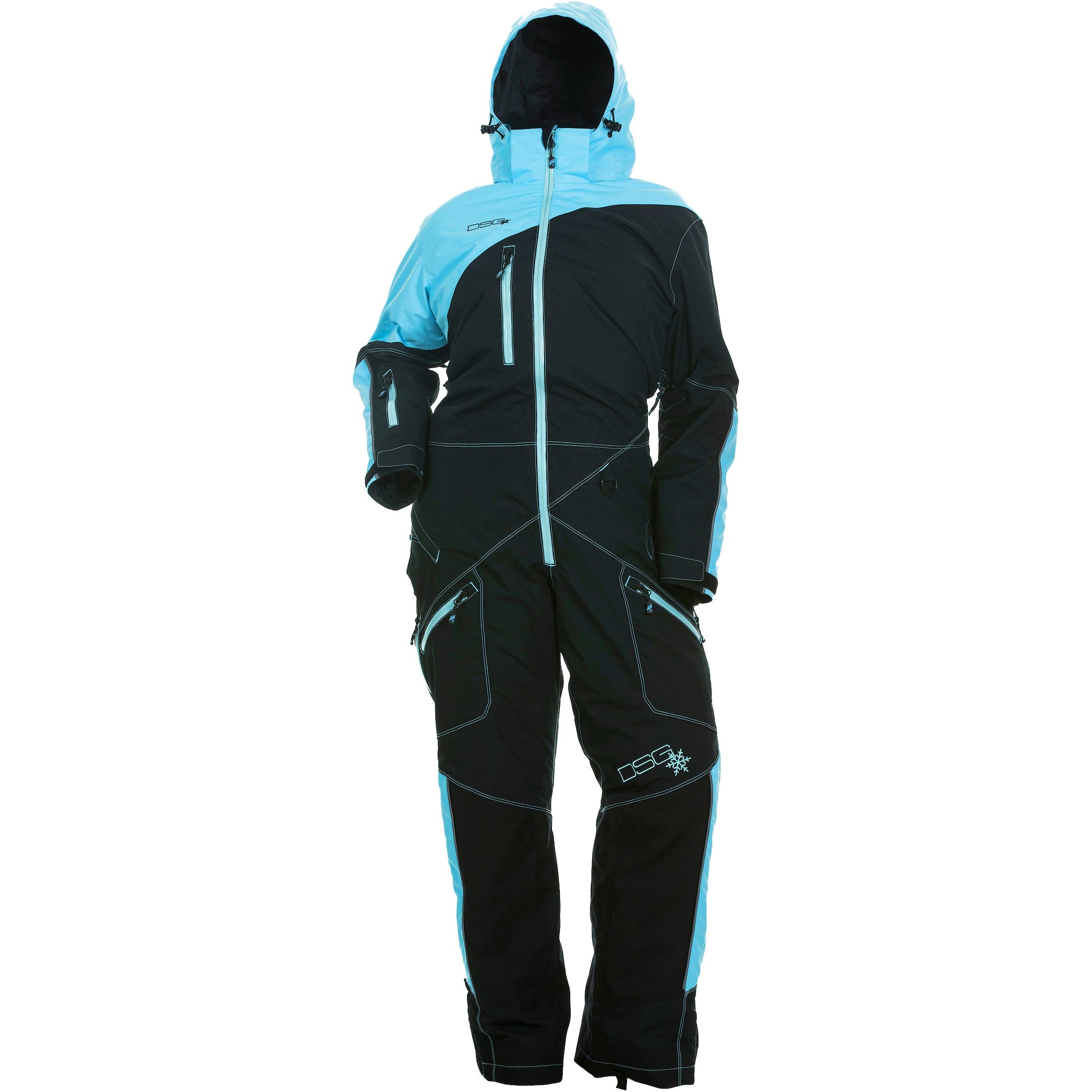 DSG MONOSUIT W/DROP SEAT AQUA/BLACK 2X