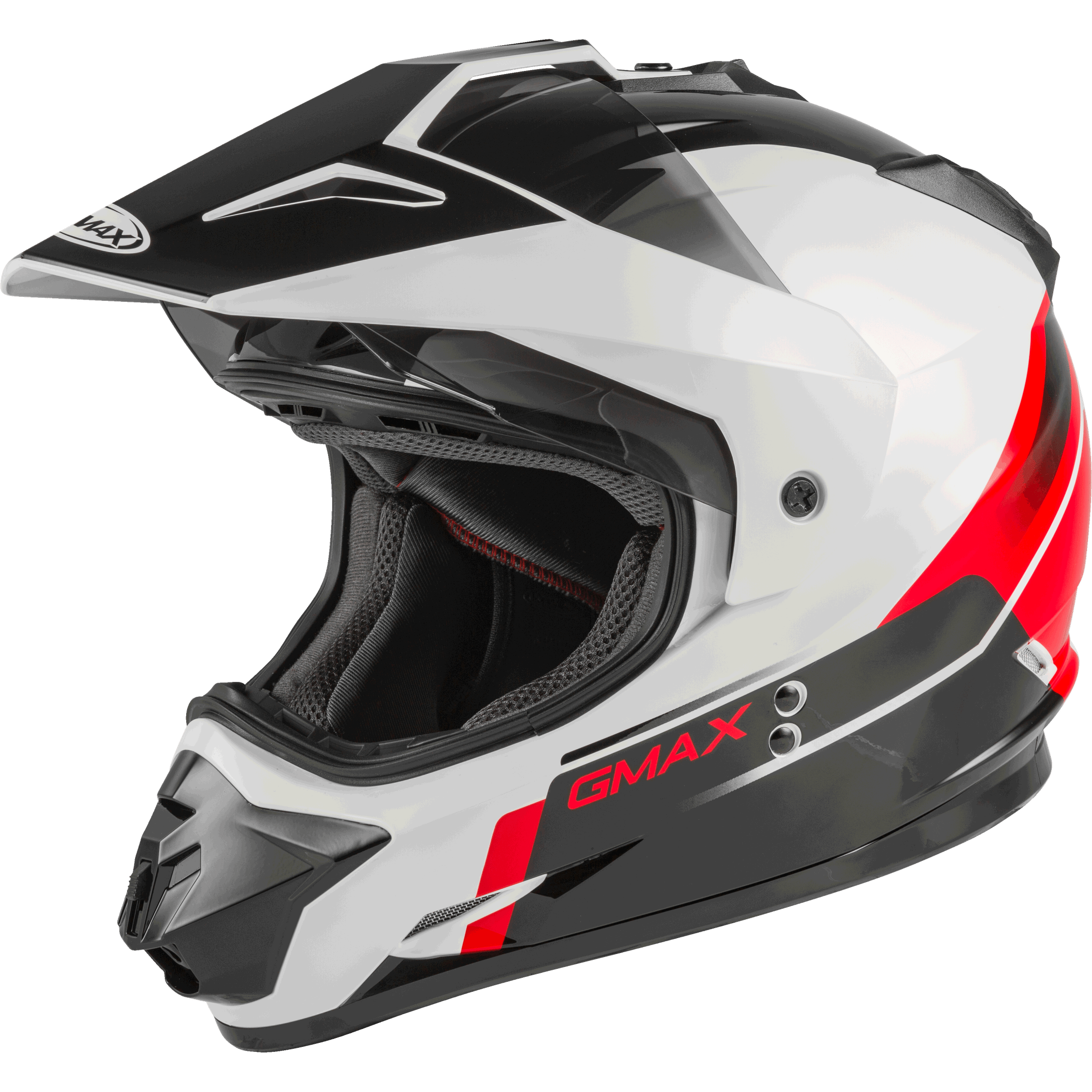 GMAX GM-11 DUAL-SPORT SCUD HELMET HELMET BLACK/WHITE/RED XL