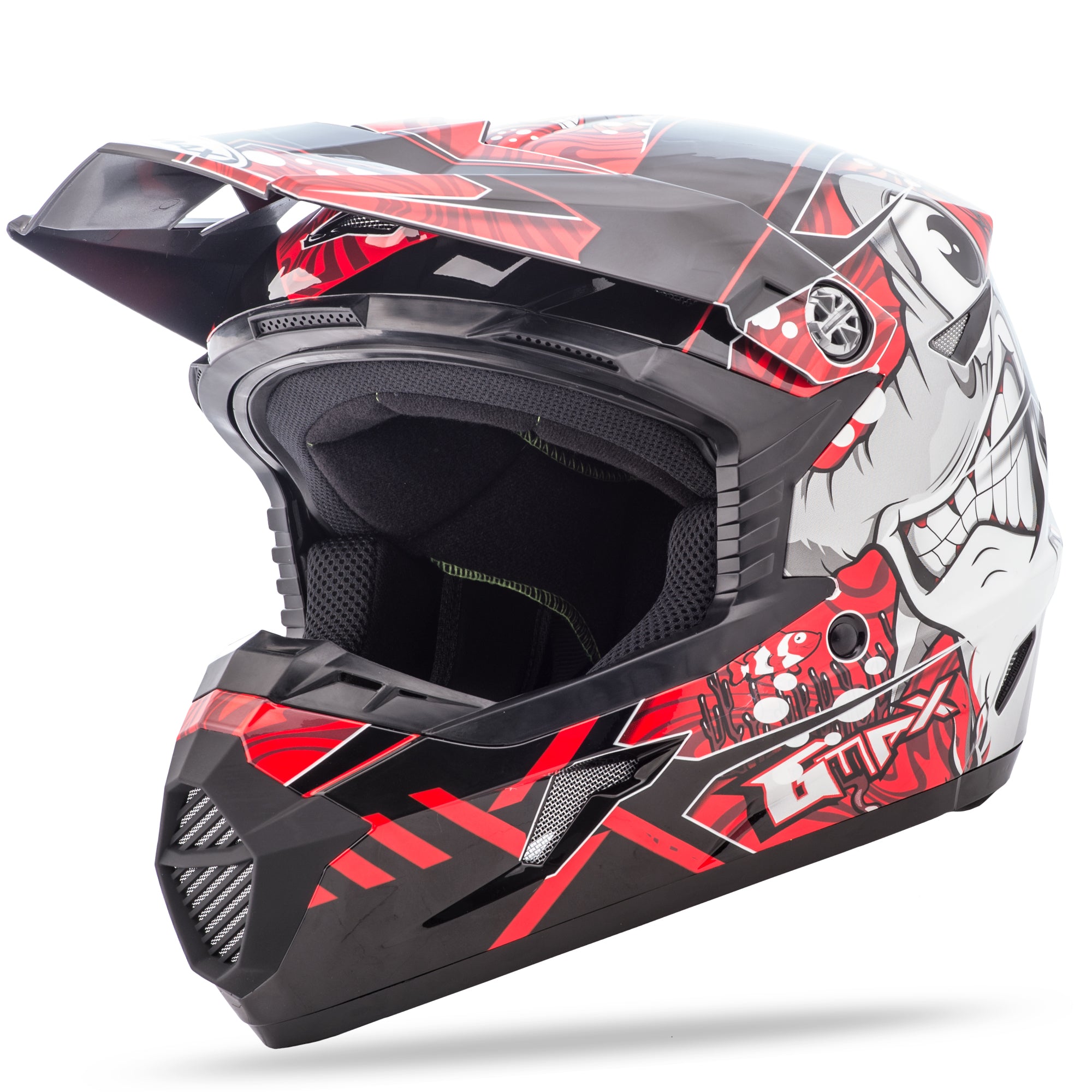 GMAX YOUTH MX-46Y OFF-ROAD HOOPER HELMET BLACK/RED YM