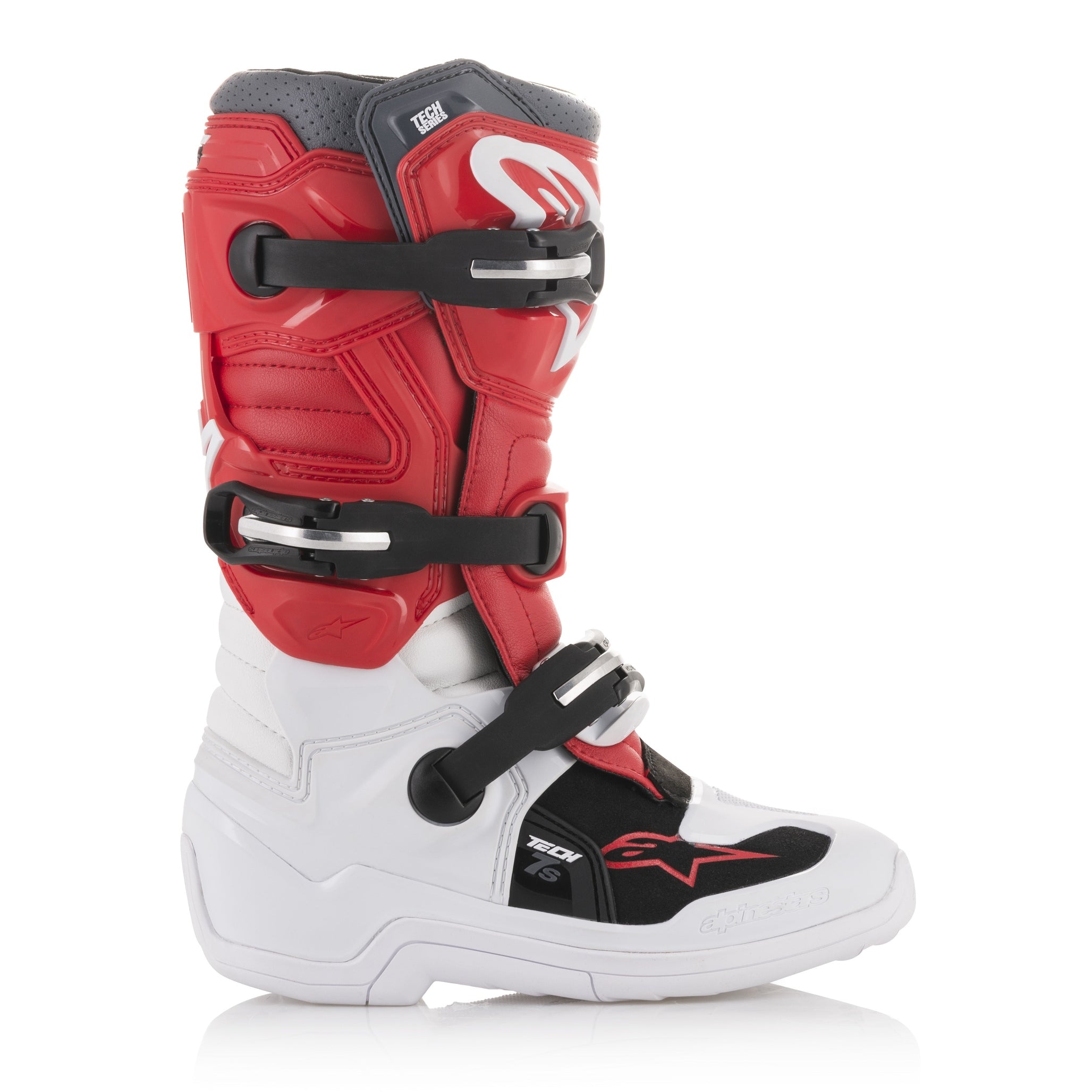 ALPINESTARS YOUTH TECH 7S BOOTS WHITE/RED/GREY SZ 07
