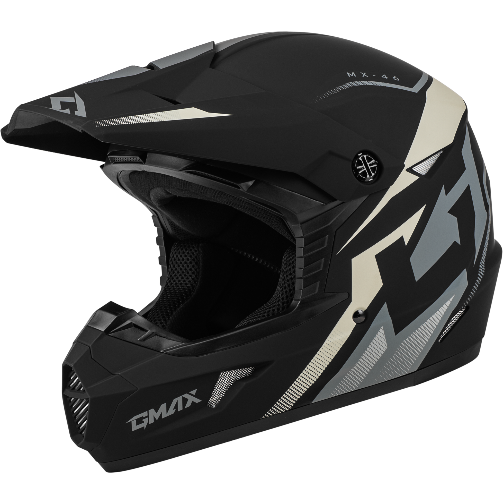 GMAX MX-46 COMPOUND HELMET MATTE BLACK/GREY/WHITE XS