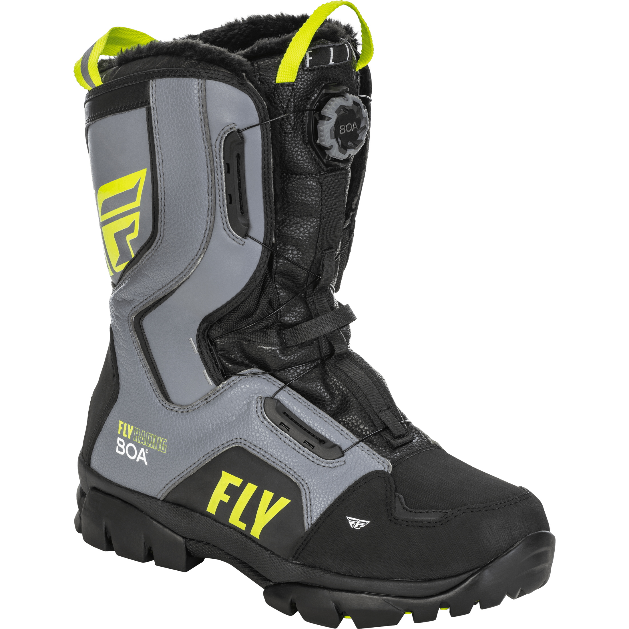 FLY RACING MARKER BOA BOOT BLACK/GREY/HI-VIS SZ 10