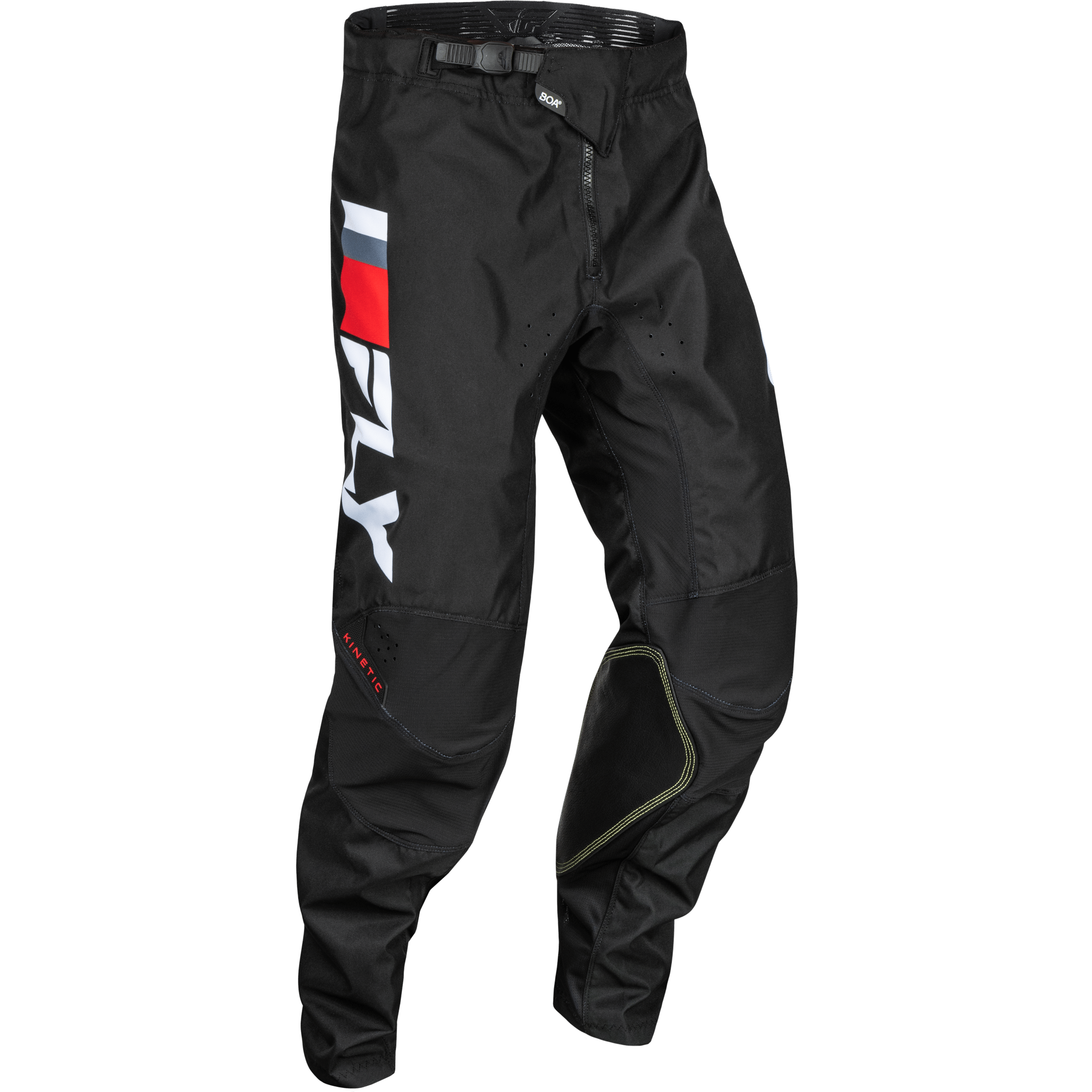 FLY RACING YOUTH KINETIC PRIX PANTS RED/GREY/WHITE SZ 26