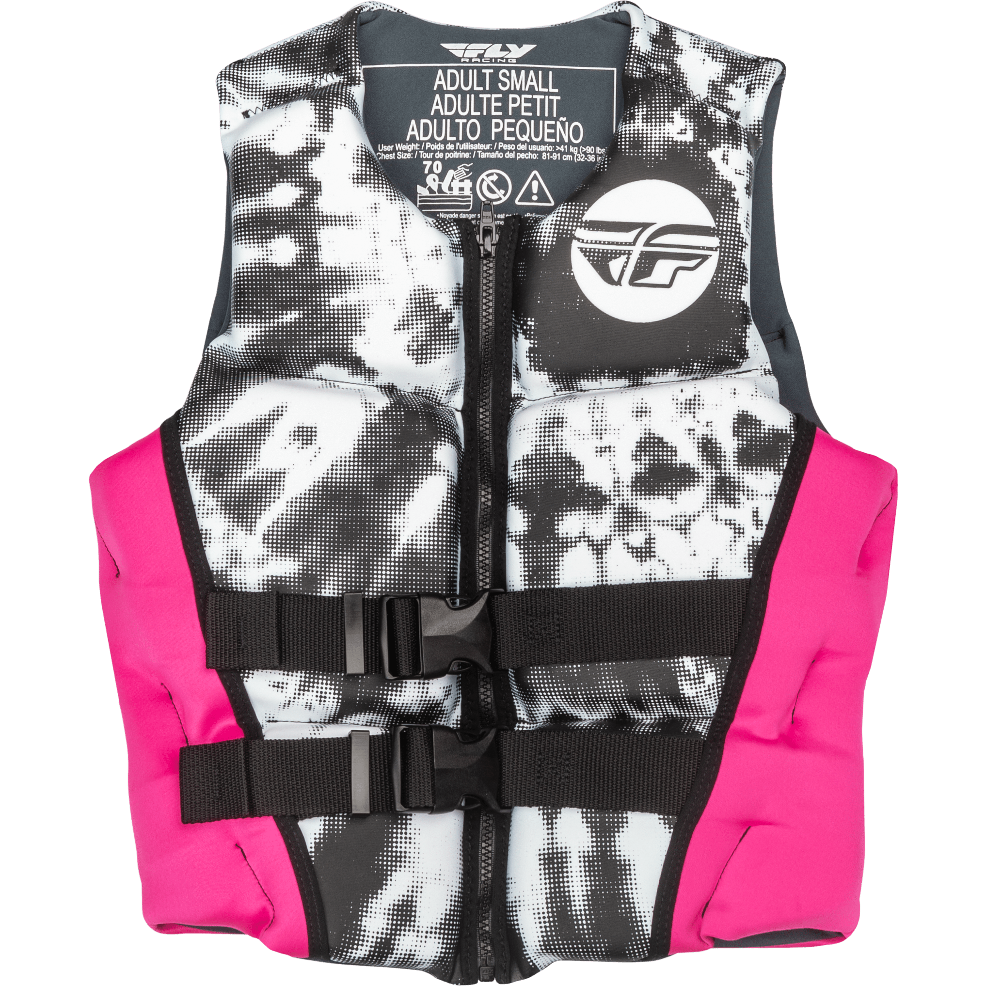 FLY RACING WMN'S NEOPRENE FLOTATION VEST NEON PINK/WHITE/BLACK LG
