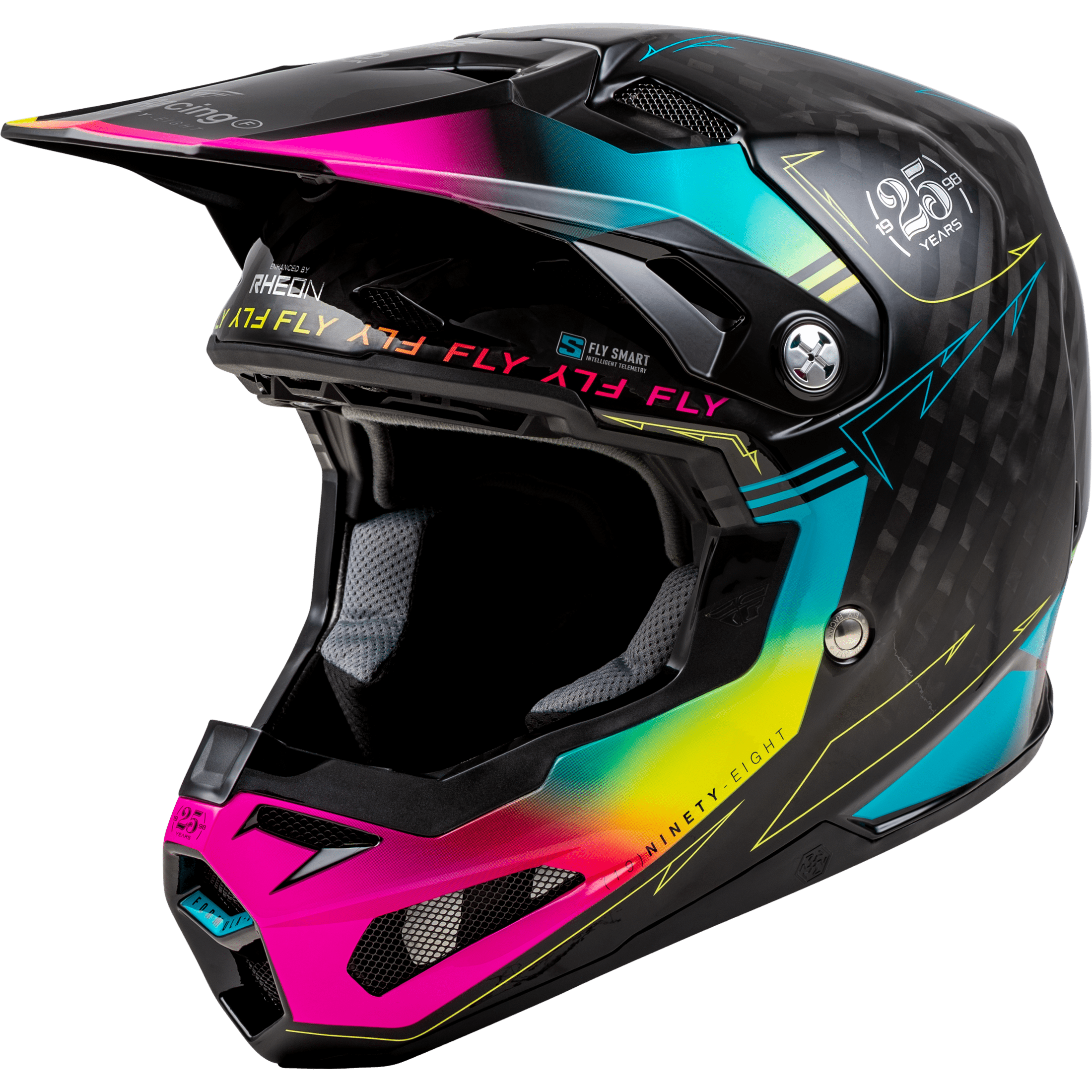 FLY RACING FORMULA S CARBON LEGACY HELMET BLACK/ELECTRIC BLU/FUSCHIA XS