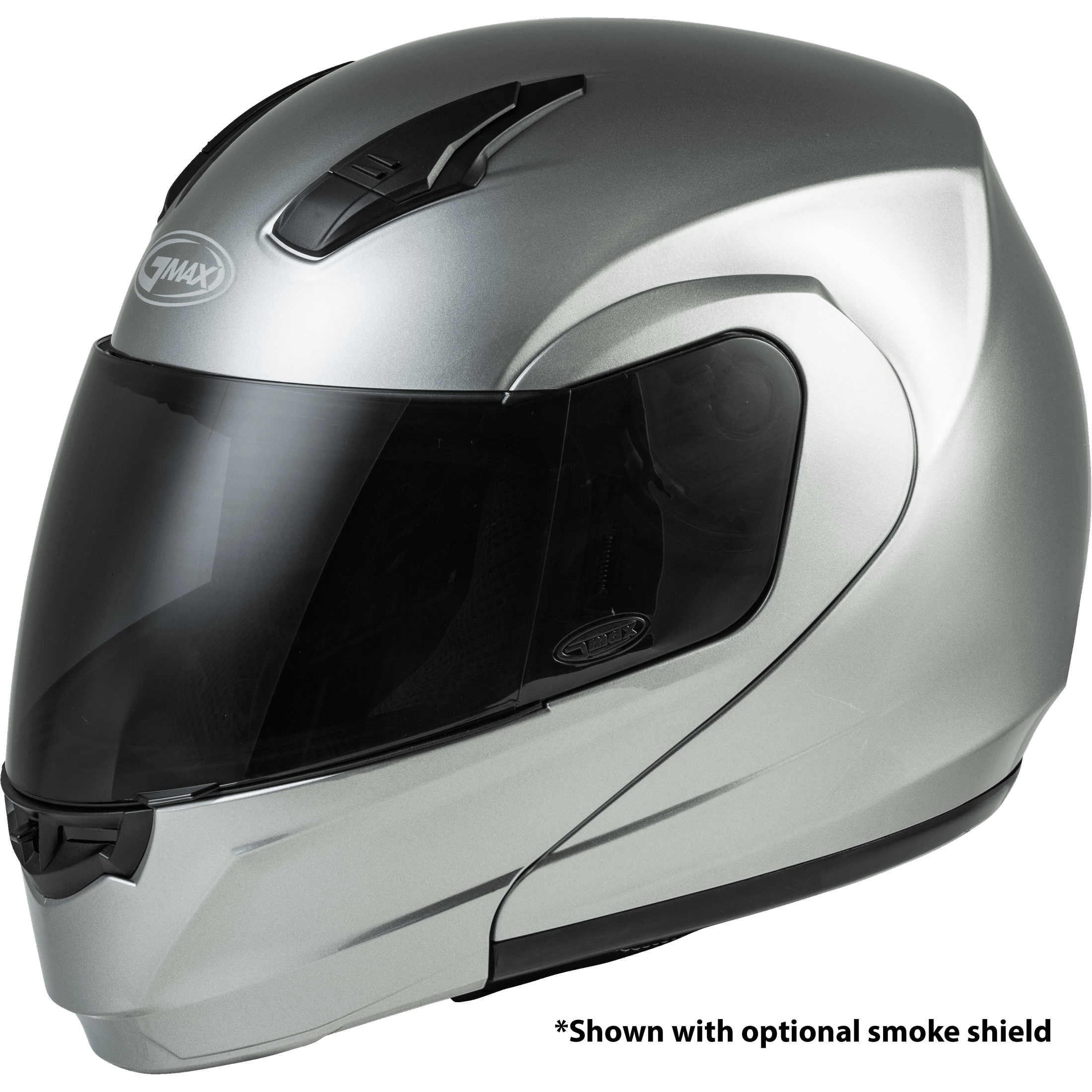 GMAX MD-04 MODULAR HELMET METALLIC SILVER 2X