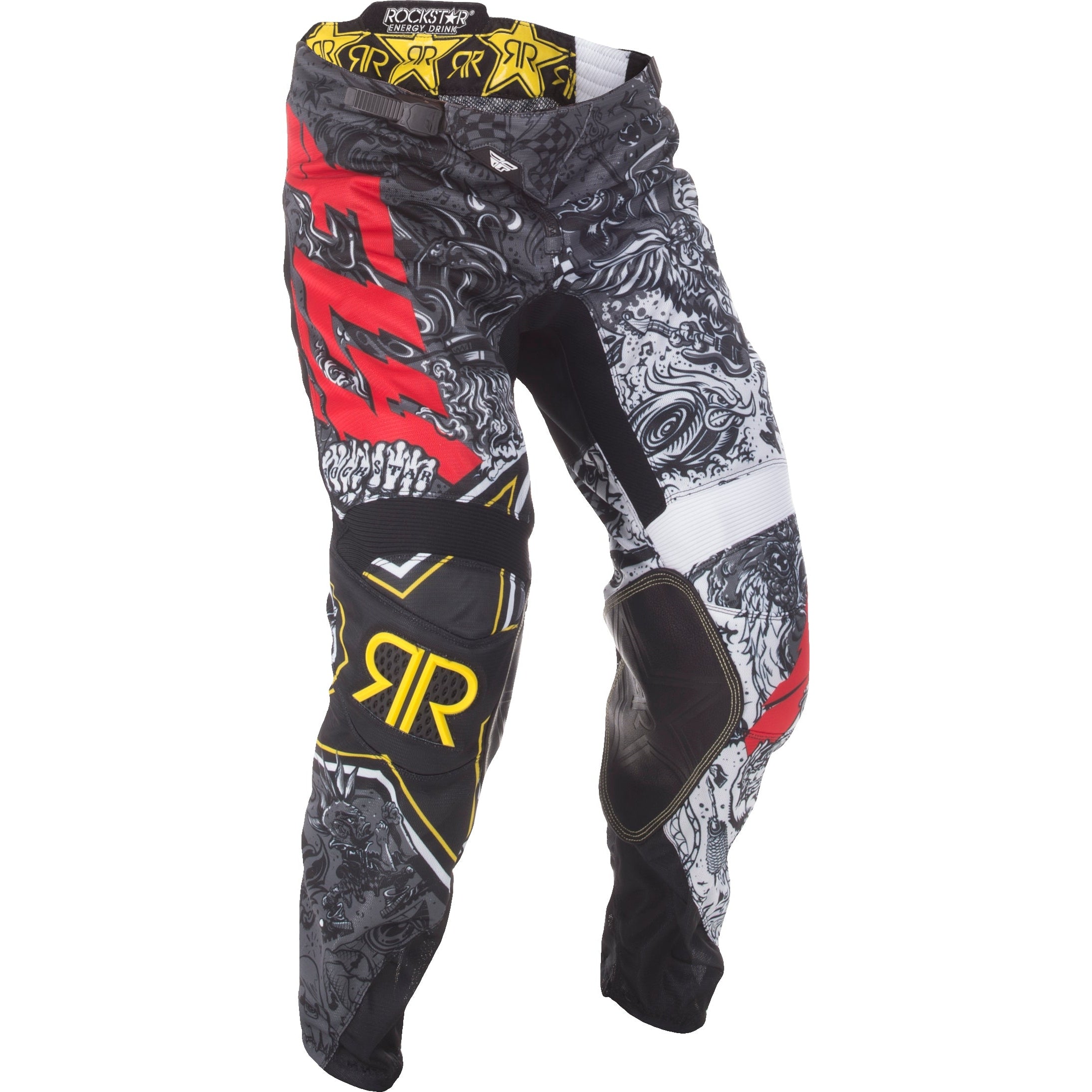 FLY RACING KINETIC ROCKSTAR MESH PANTS BLACK/WHITE SZ 38