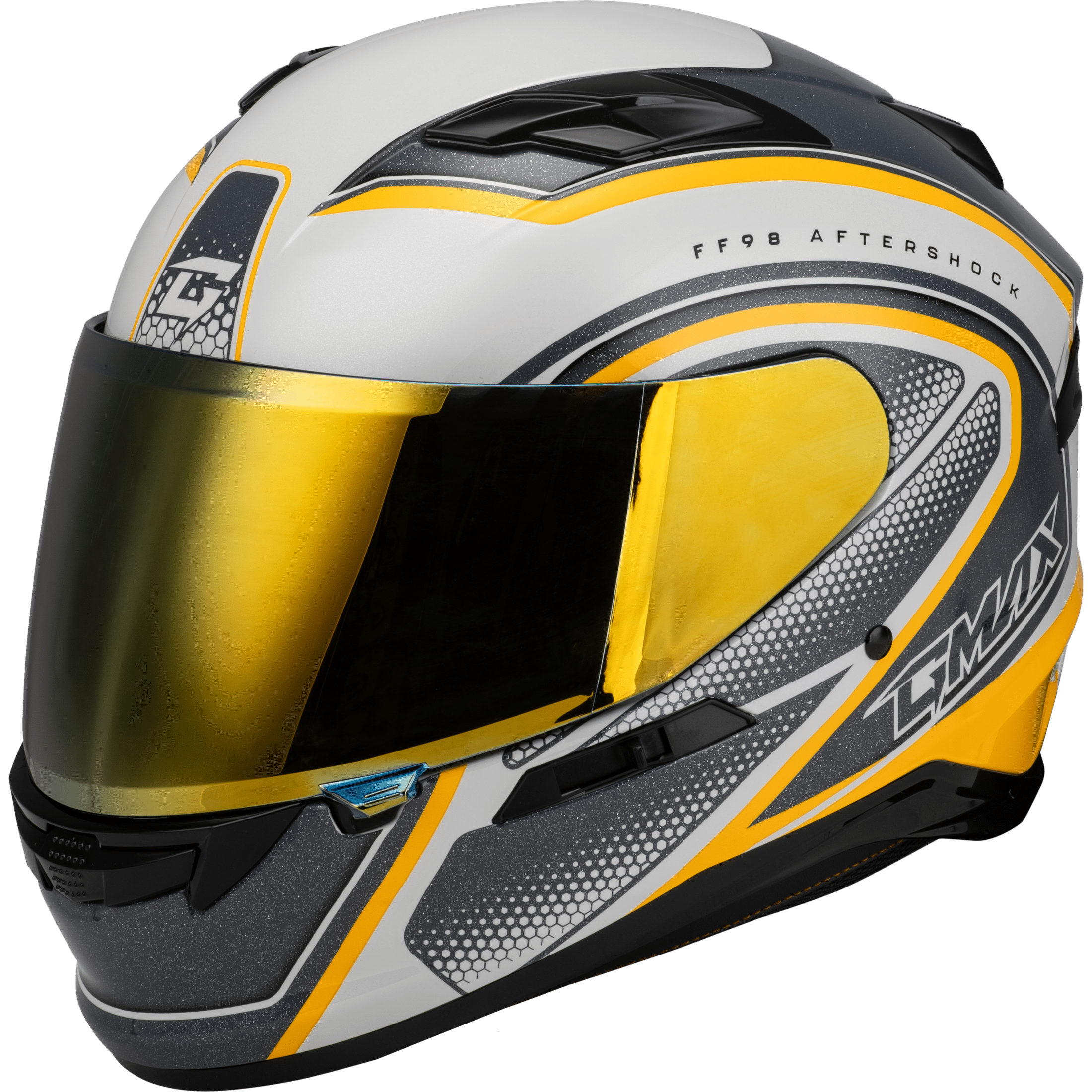 GMAX FF-98 AFTERSHOCK HELMET WHITE/METALLIC SILVER LG