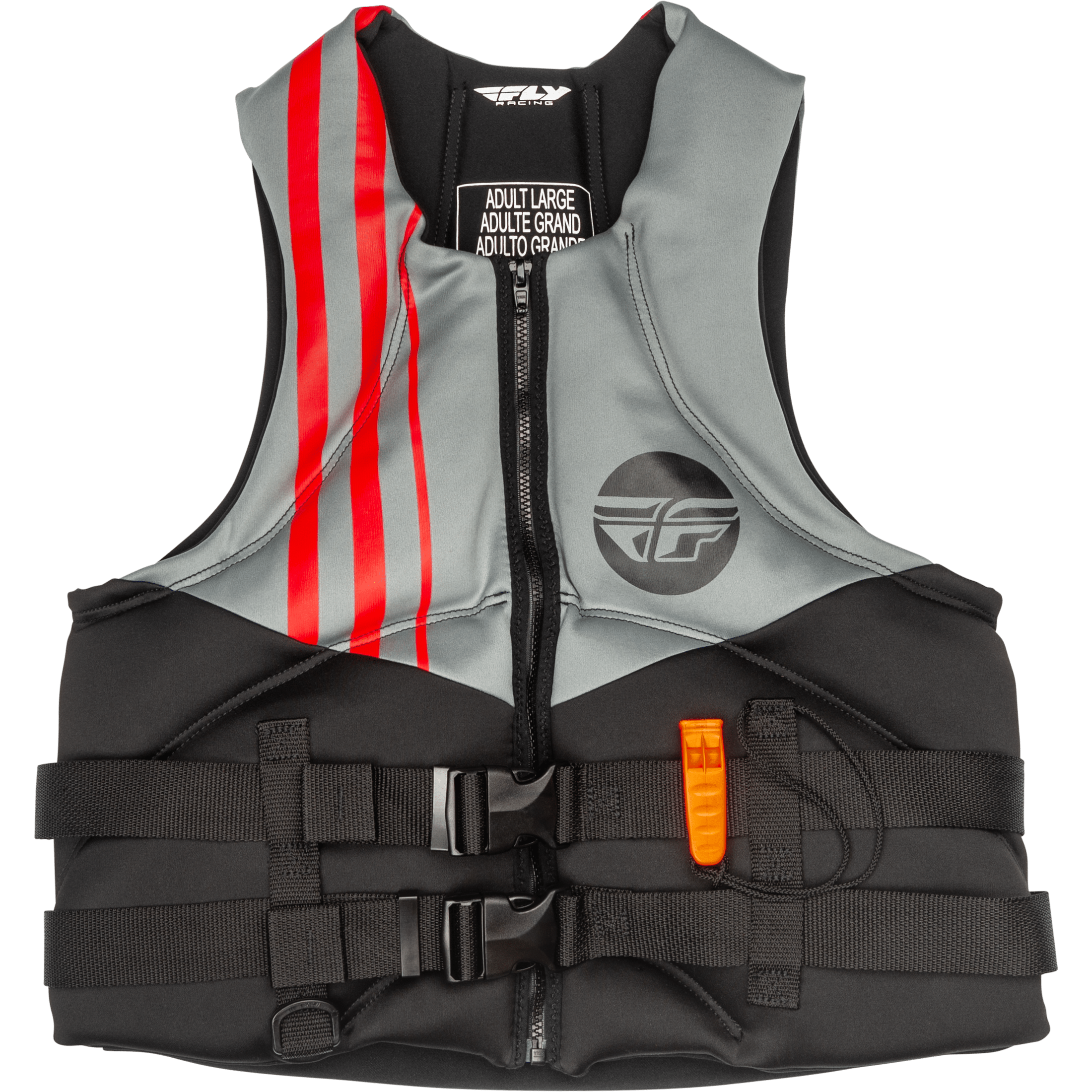 FLY RACING NEOPRENE FLOTATION VEST BLACK/GREY/RED 2X