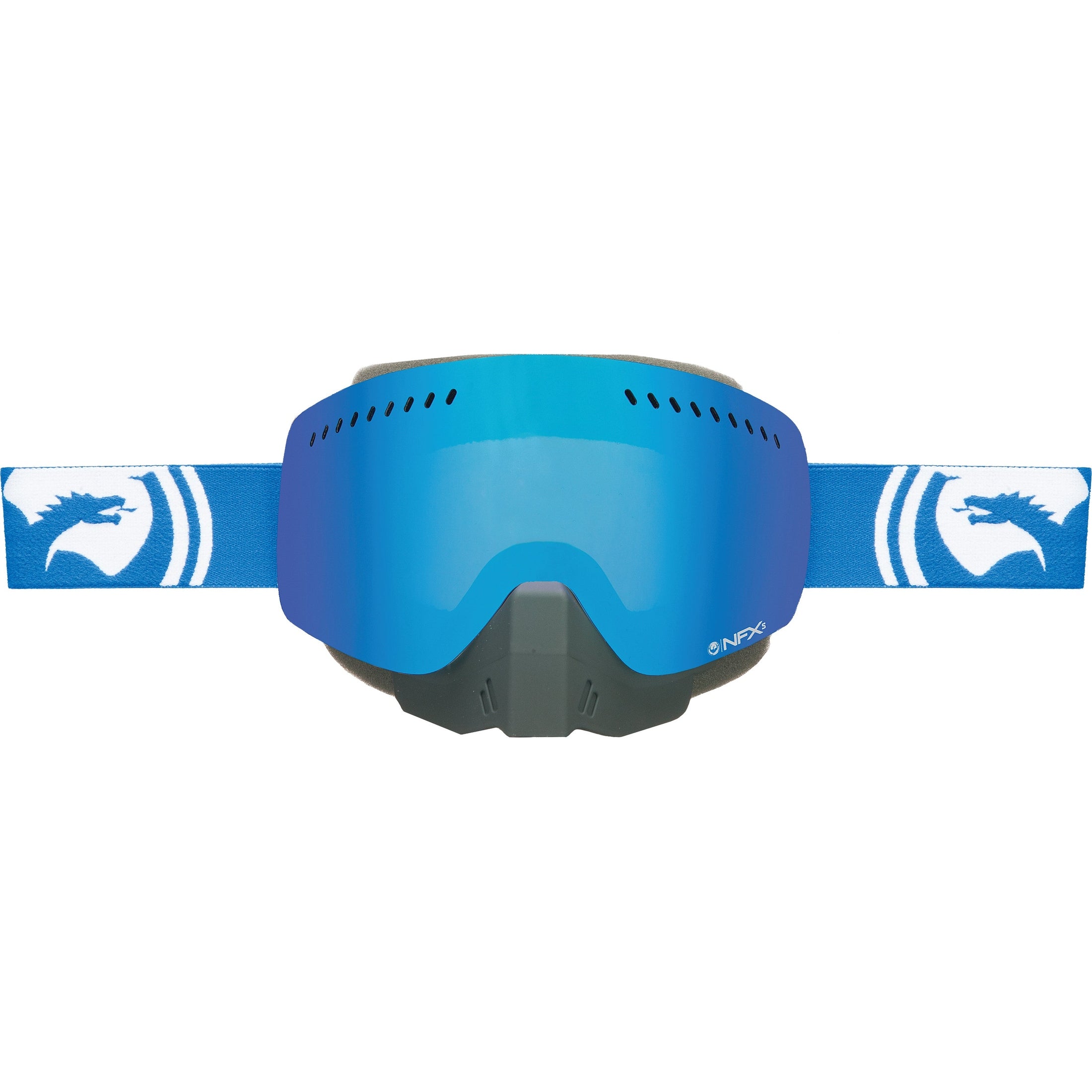 DRAGON NFXS SNOW GOGGLE BLUE/WHITE SPLIT W/BLUE STEEL LENS