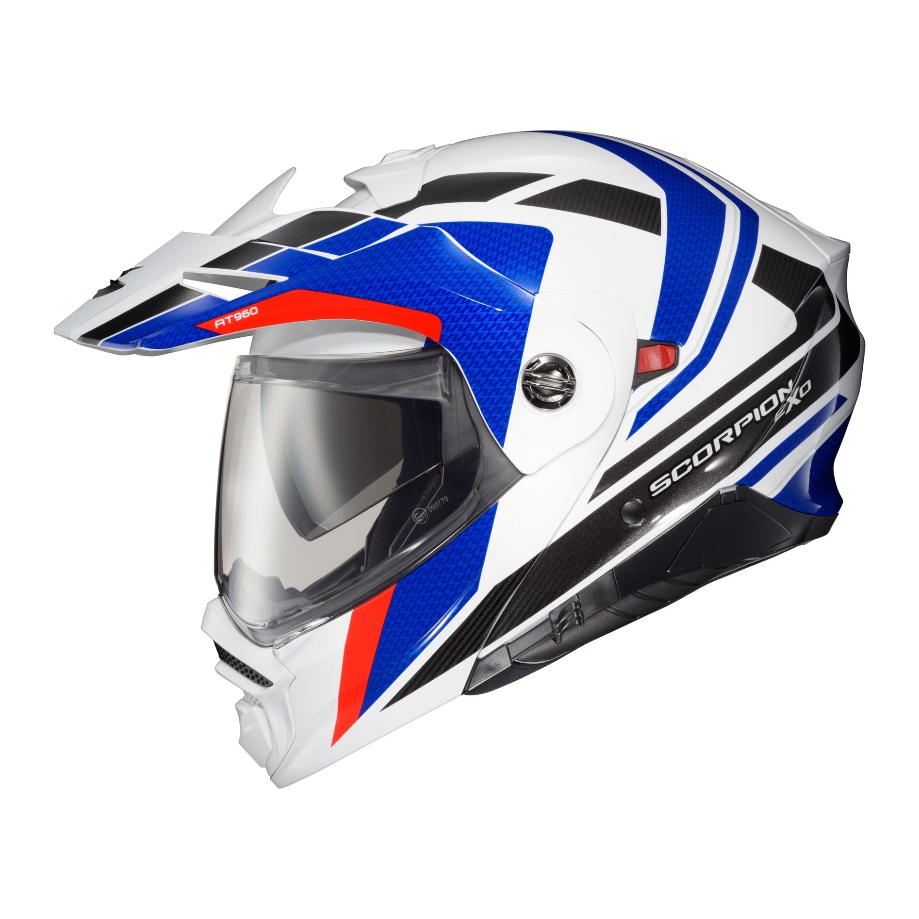 SCORPION EXO EXO-AT960 MODULAR HELMET HICKS WHITE/BLUE LG