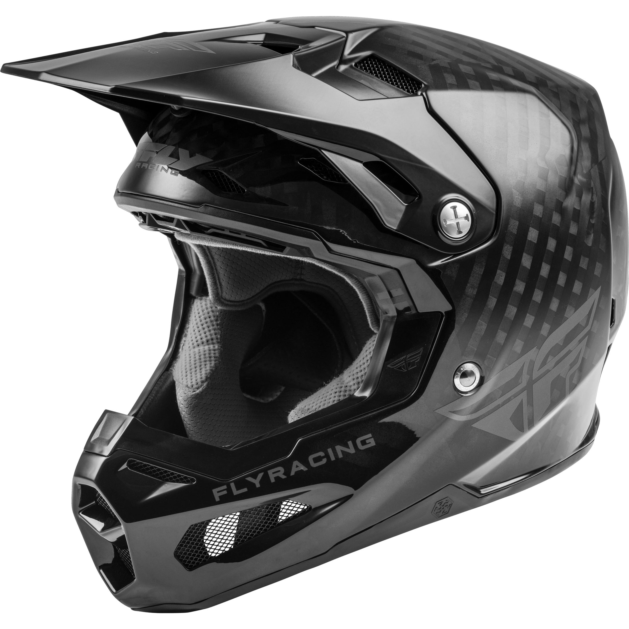 FLY RACING YOUTH FORMULA CARBON SOLID HELMET BLACK CARBON YL