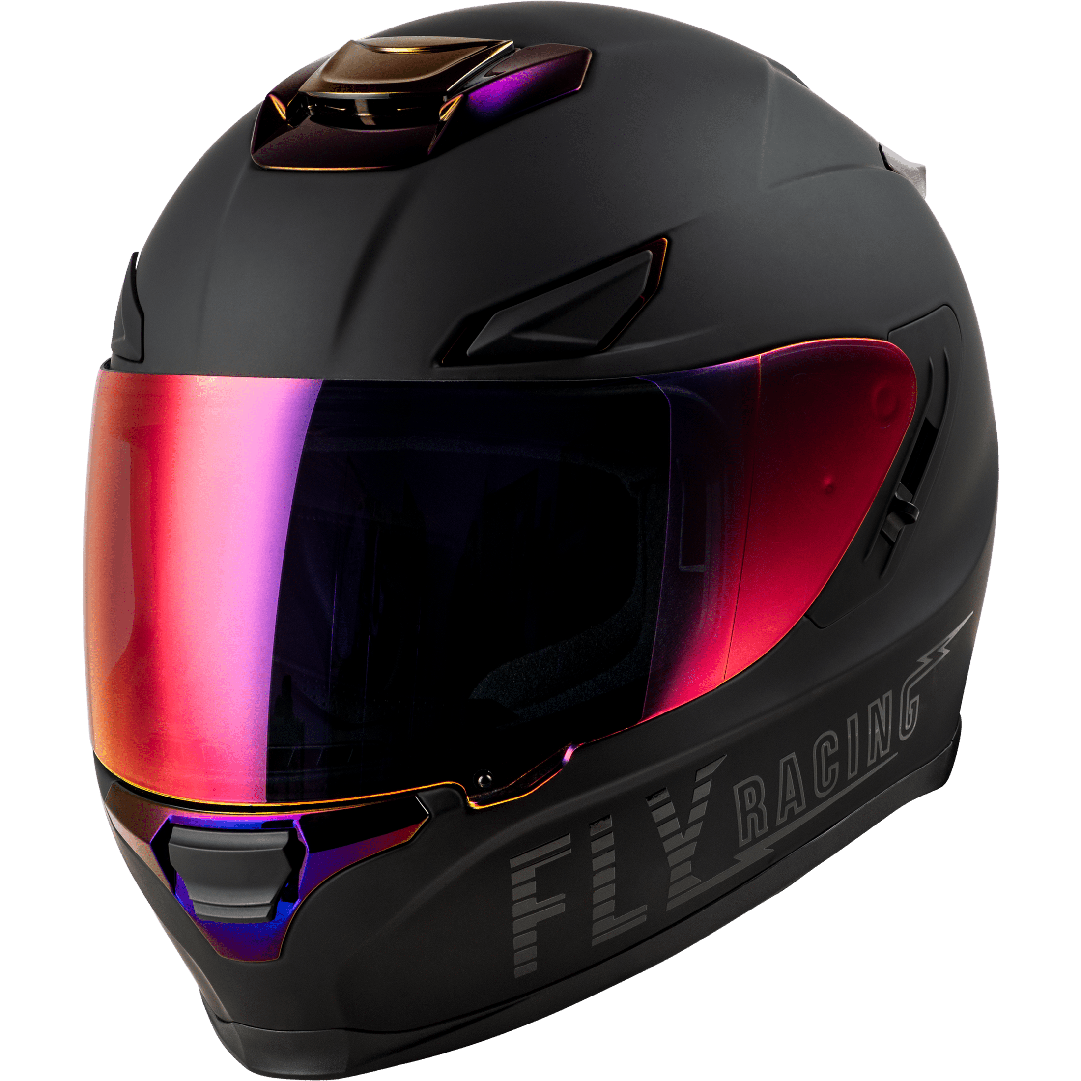FLY RACING SENTINEL RECON HELMET MATTE BLACK/PURPLE CHROME LG