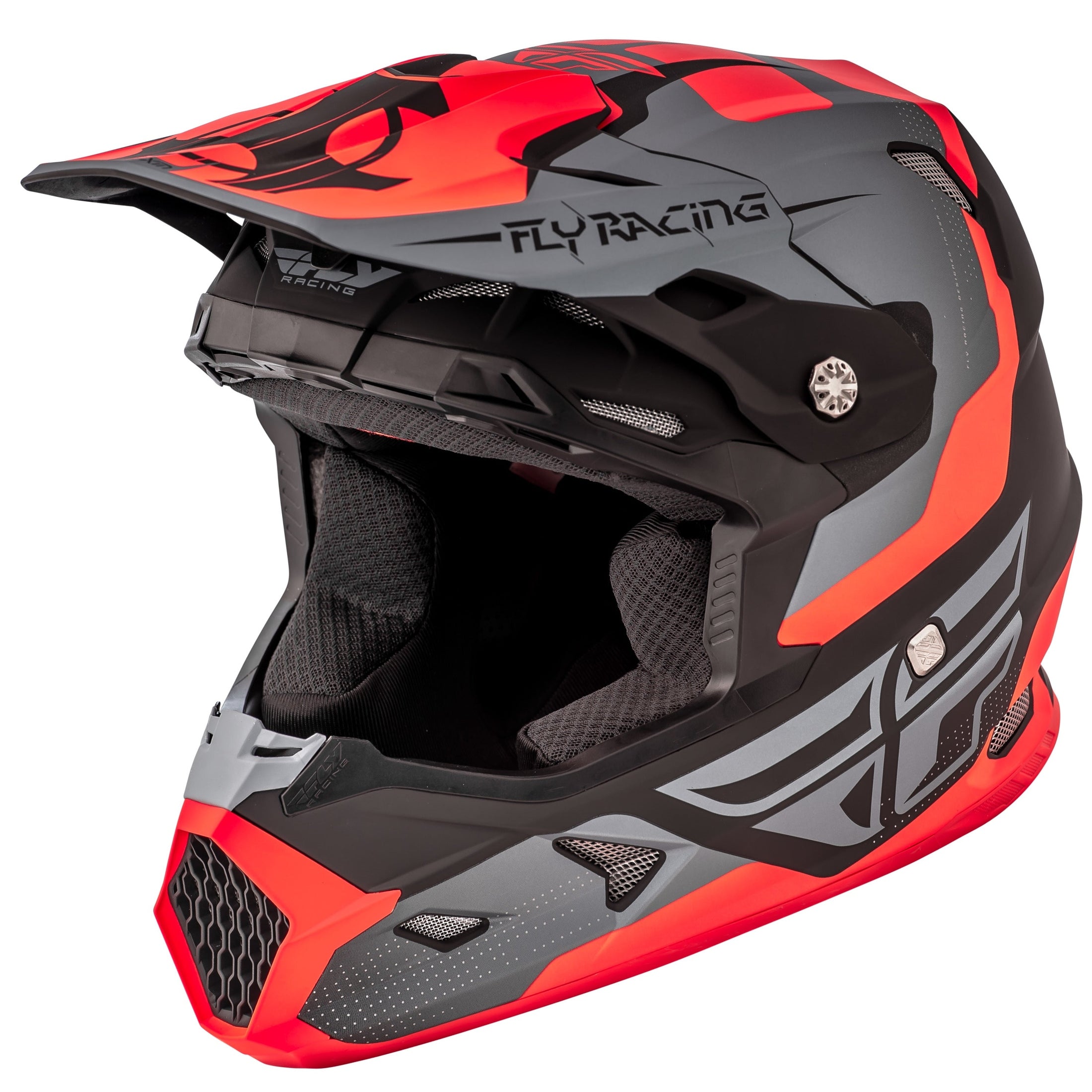 FLY RACING TOXIN ORIGINAL HELMET MATTE ORANGE/BLACK/GREY MD
