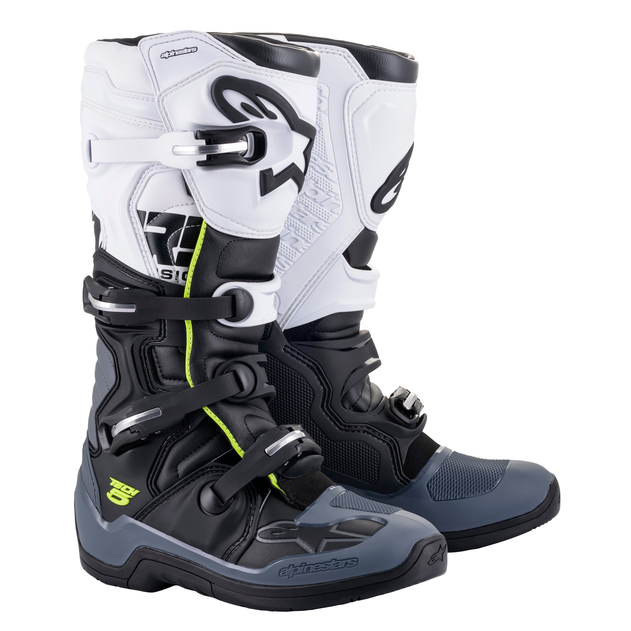 ALPINESTARS TECH 5 BOOTS BLACK/DARK GREY/ WHITE SZ 07
