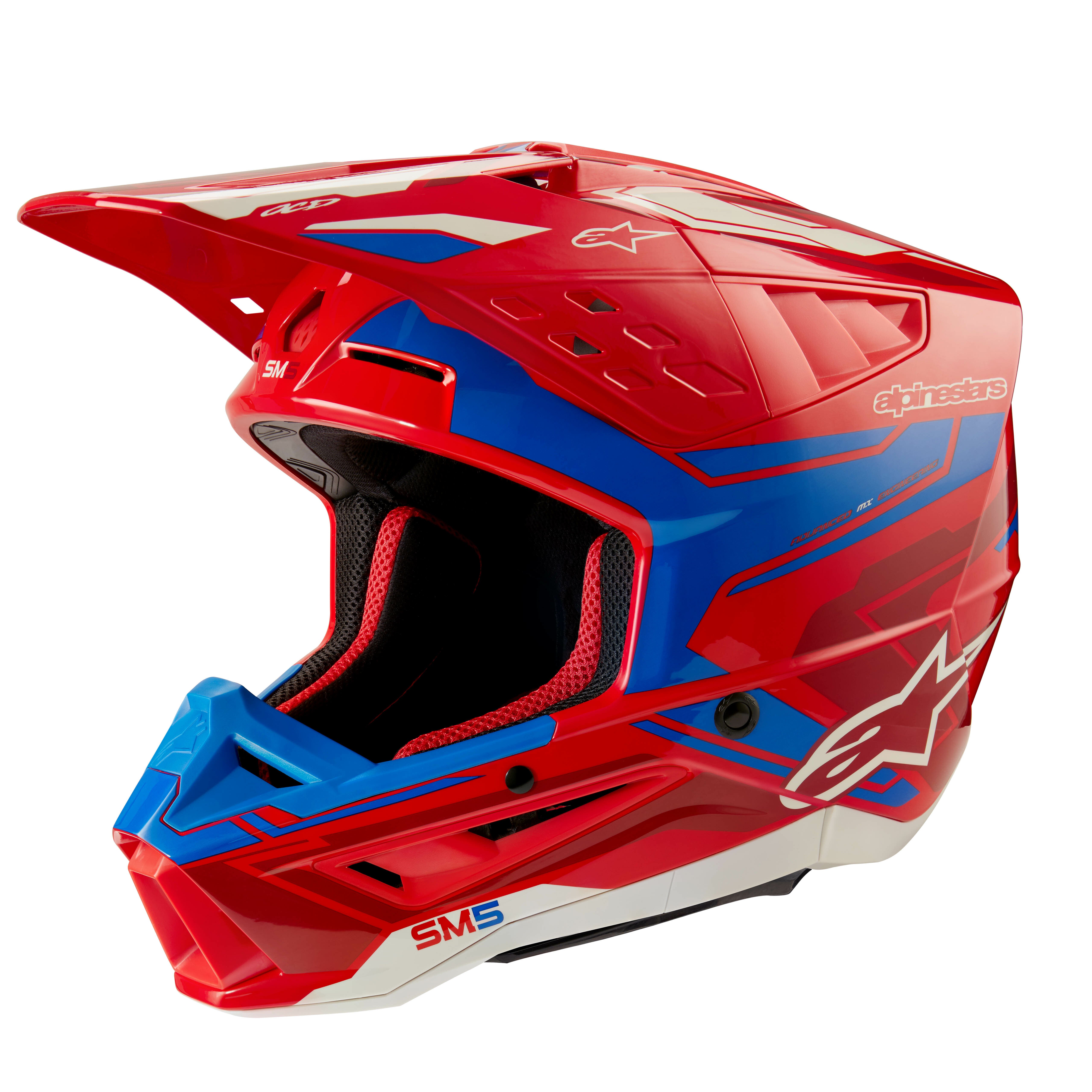 ALPINESTARS S-M5 ACTION 2 HELMET BRIGHT RED/BLUE GLOSSY MD