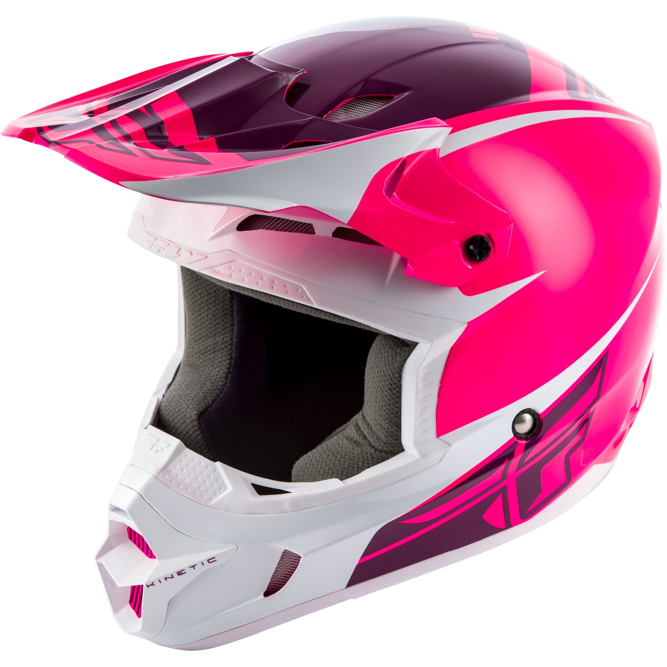 FLY RACING KINETIC SHARP HELMET PINK/WHITE SM