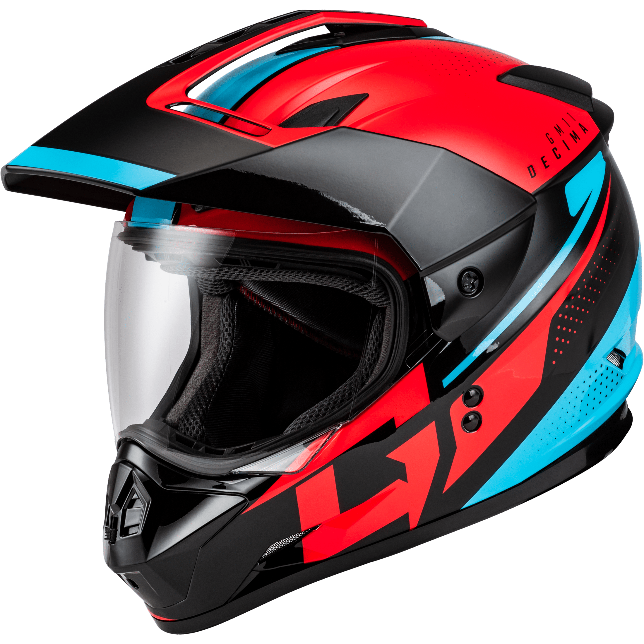 GMAX GM-11 DECIMA HELMET BLACK/RED/BLUE LG