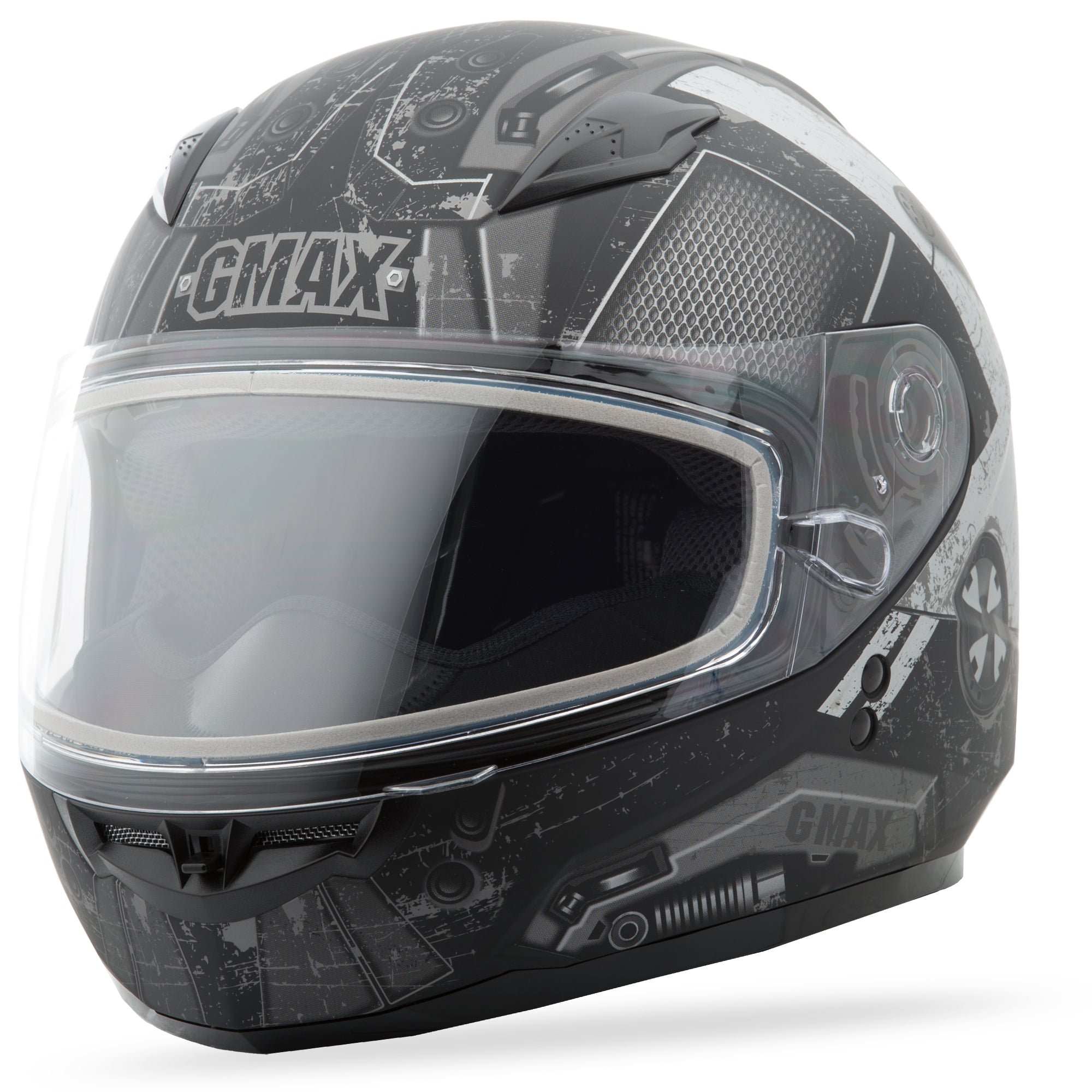 GMAX GM-49Y SNOW HELMET TROOPER MATTE BLACK/SILVER YM