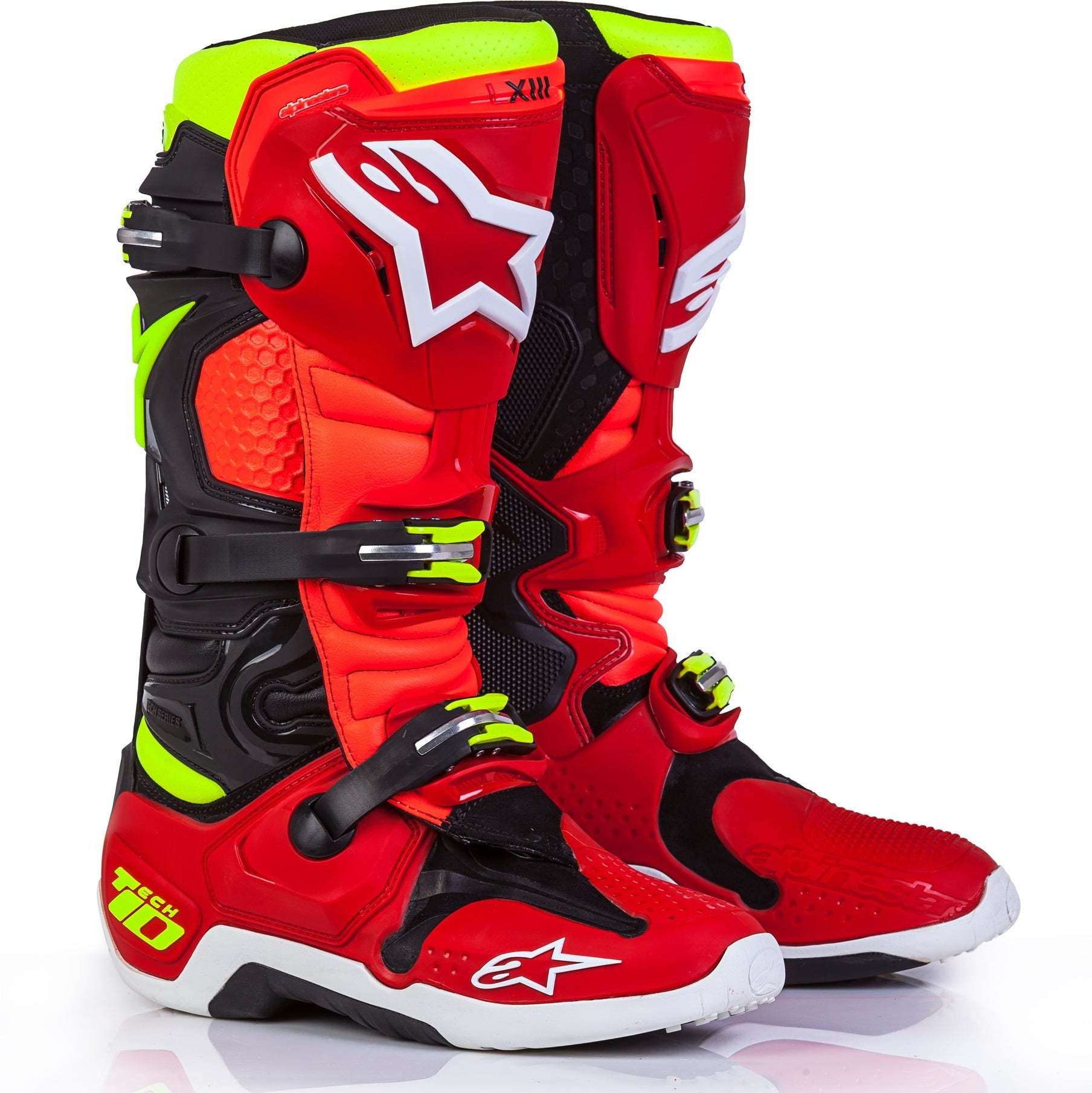 ALPINESTARS LE TORCH TECH 10 BOOTS BLACK/RED/YELLOW SZ 09