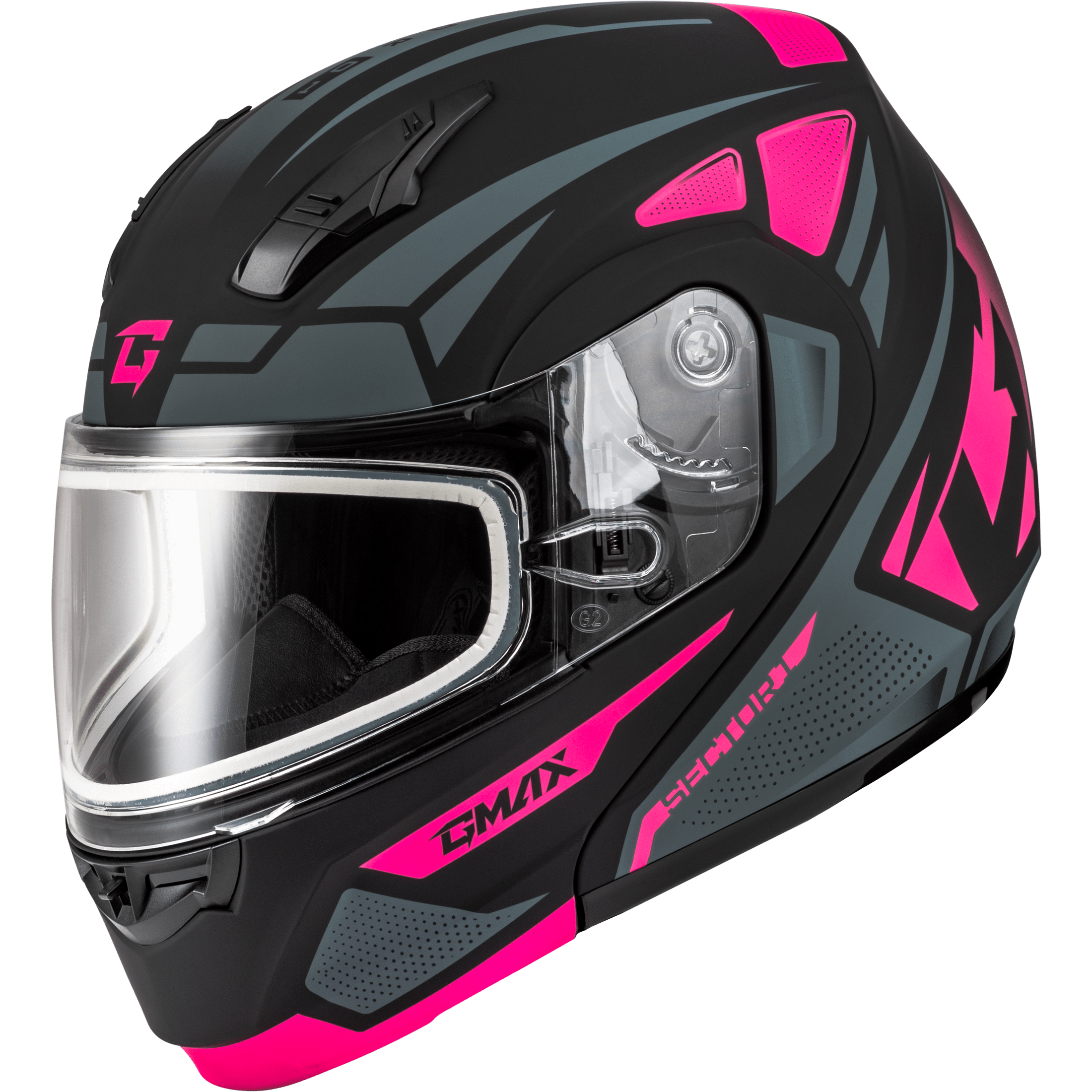 GMAX MD-04S SECTOR SNOW HELMET MATTE BLACK/PINK MD