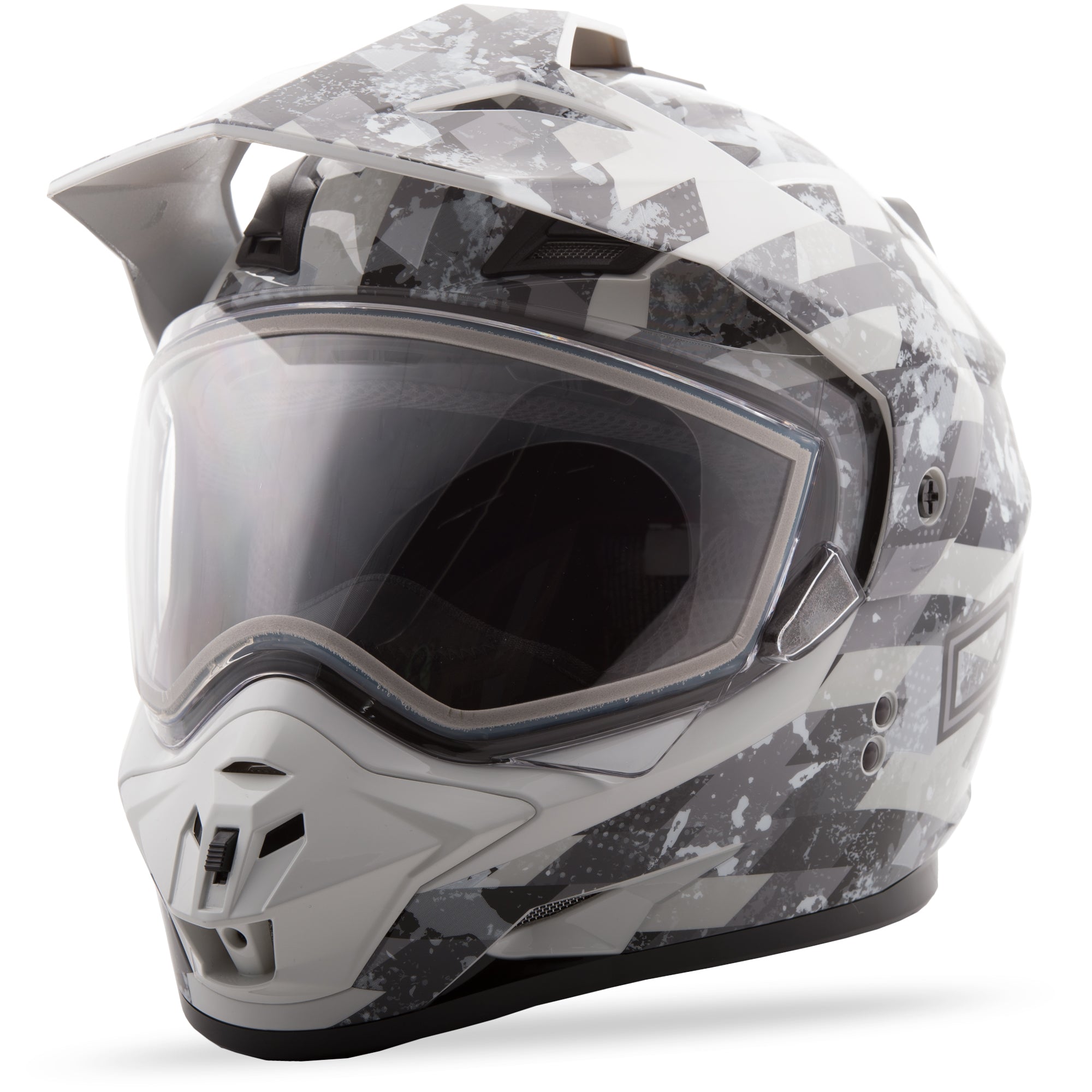 GMAX GM-11S DSG CHECKED OUT HELMET WHITE/GREY LG