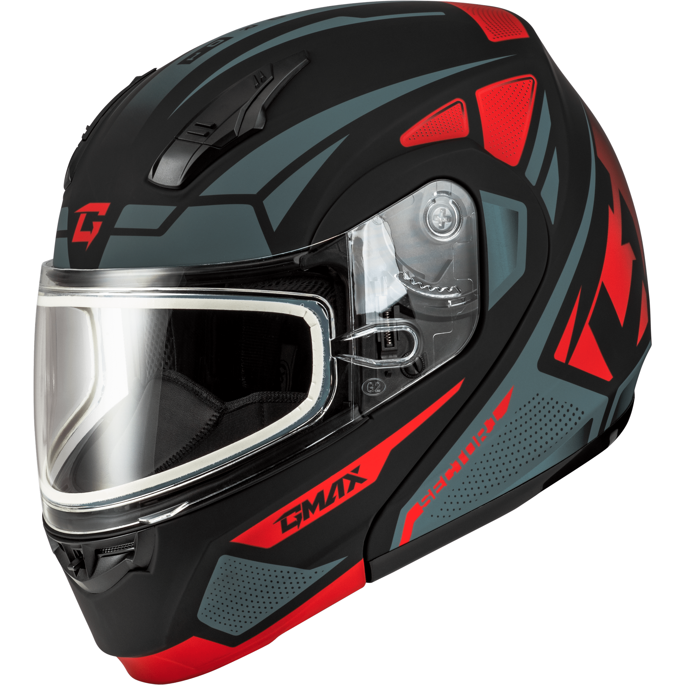 GMAX MD-04S SECTOR SNOW HELMET MATTE BLACK/RED XL