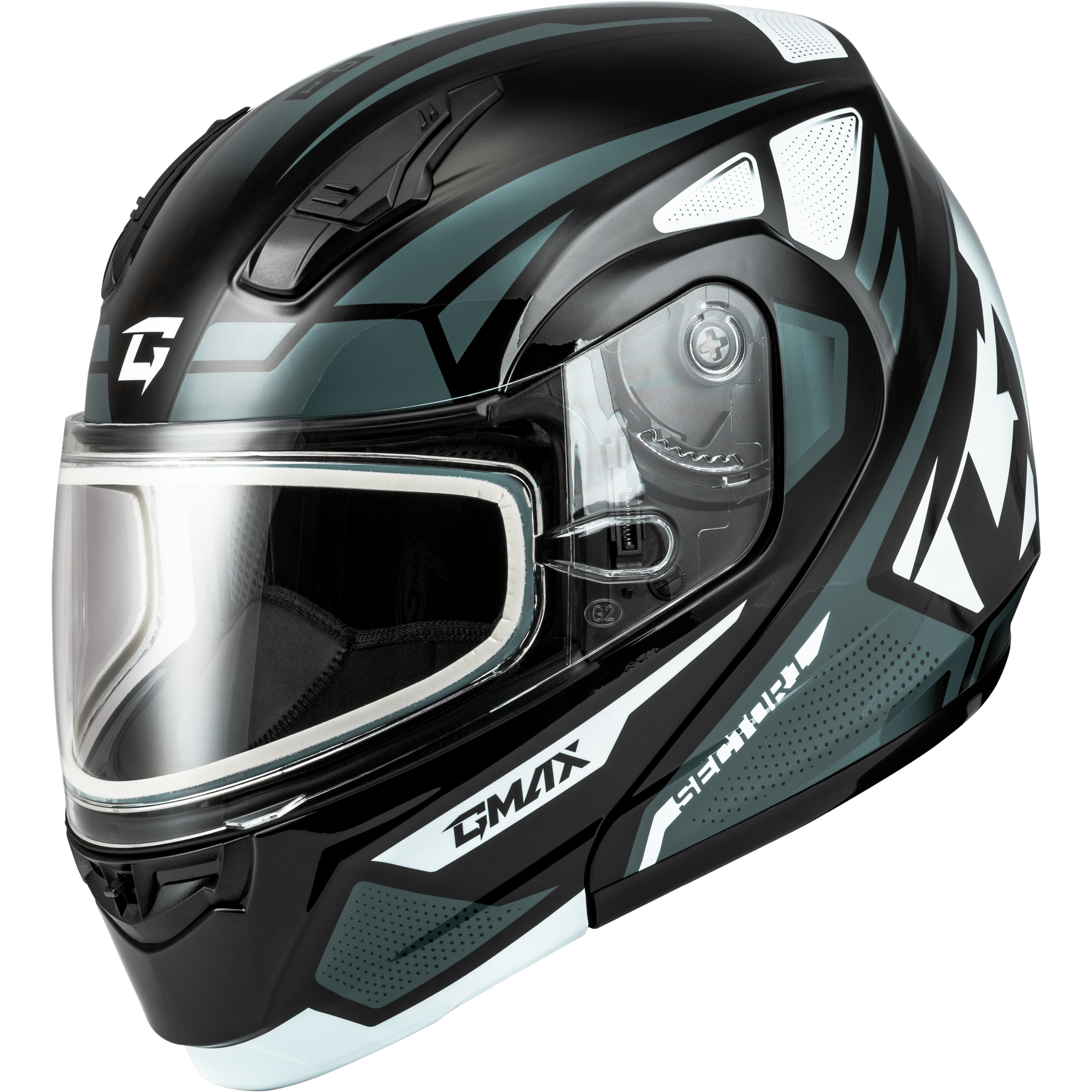 GMAX MD-04S SECTOR SNOW HELMET BLACK/SILVER 2X