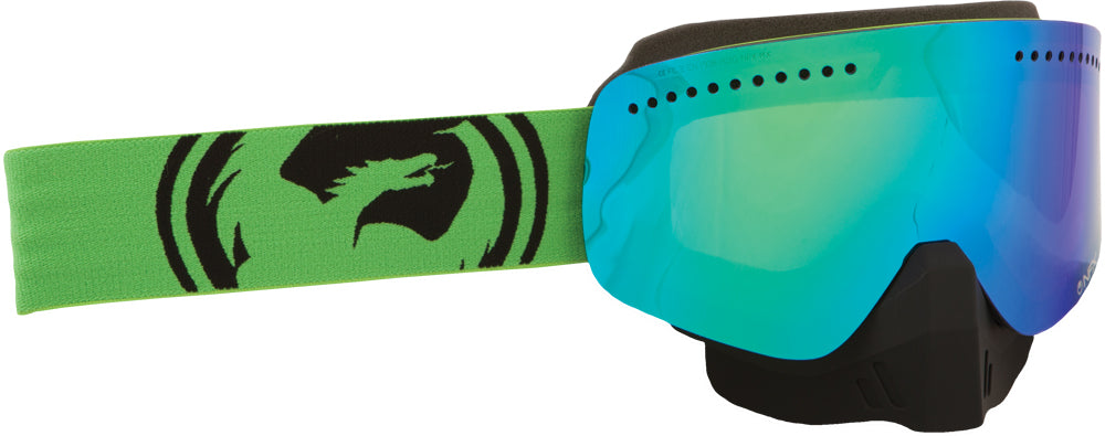 DRAGON NFX GOGGLE GREEN/BLACK SPLIT W/GREEN ION. LENS