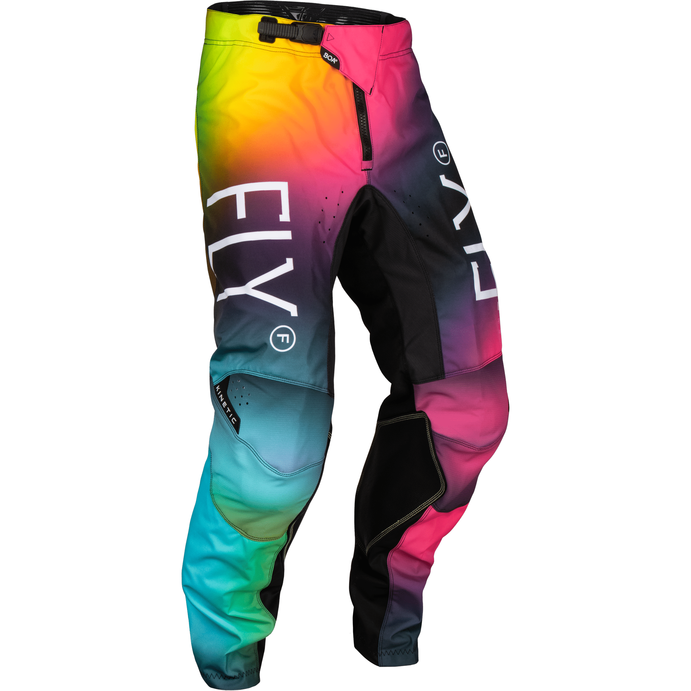FLY RACING YOUTH KINETIC PRODIGY PANTS FUSCHIA/ELEC BLUE/HI-VIS SZ 26