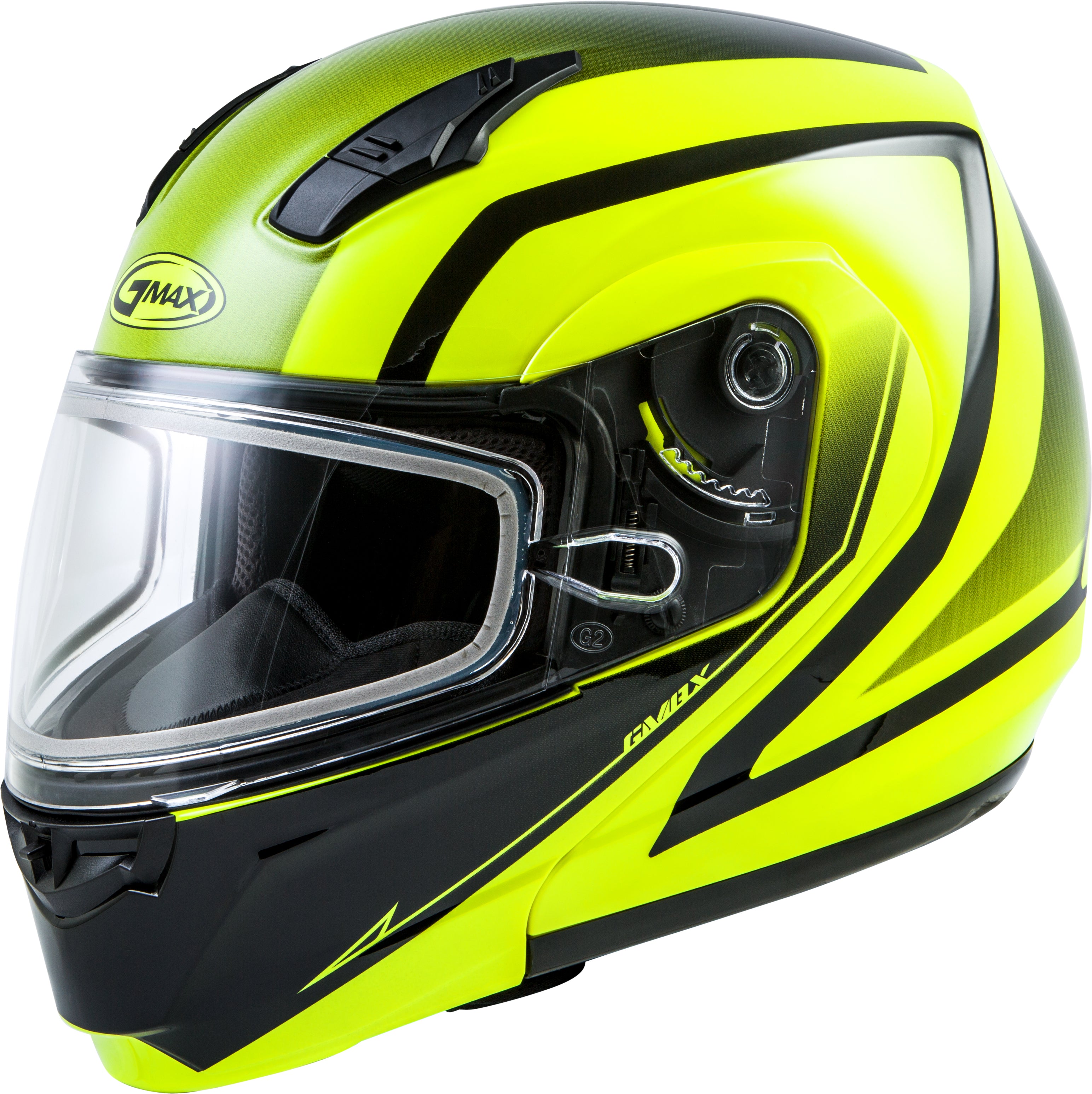 GMAX MD-04S MODULAR DOCKET SNOW HELMET HI-VIS/BLACK XS