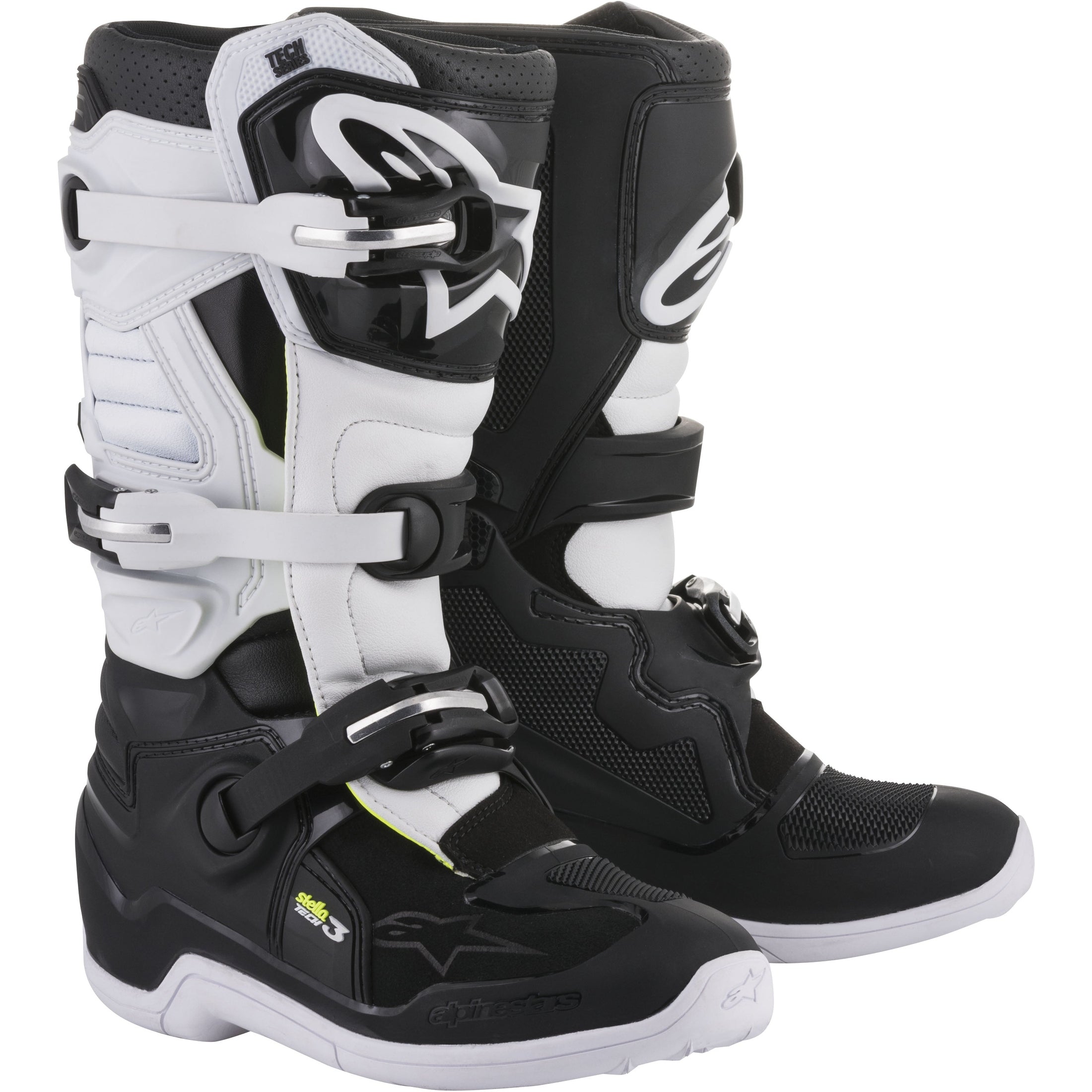 ALPINESTARS TECH 3 STELLA BOOTS BLACK/WHITE SZ 08