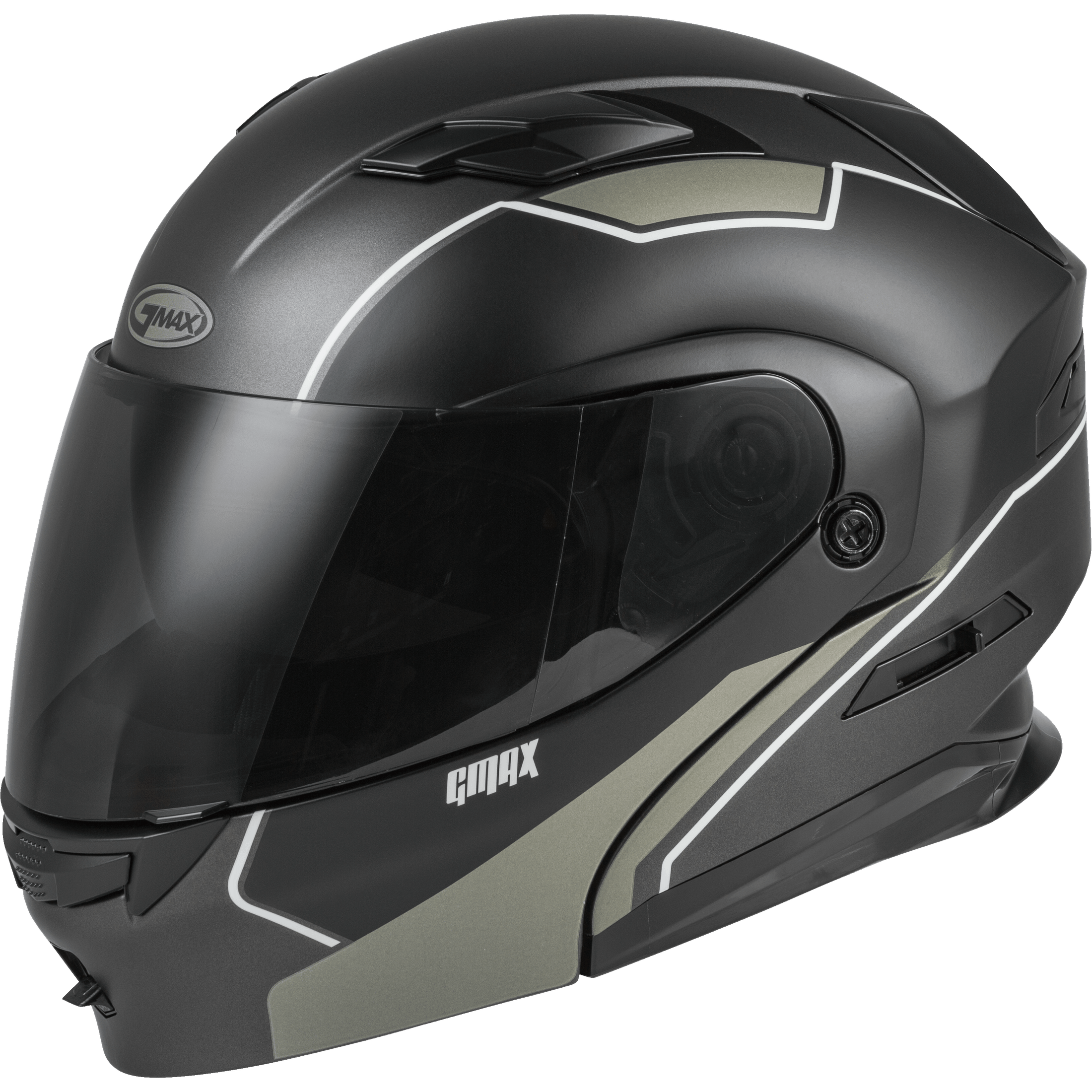 GMAX MD-01 MODULAR EXPLOIT HELMET MATTE BLACK/SILVER XL