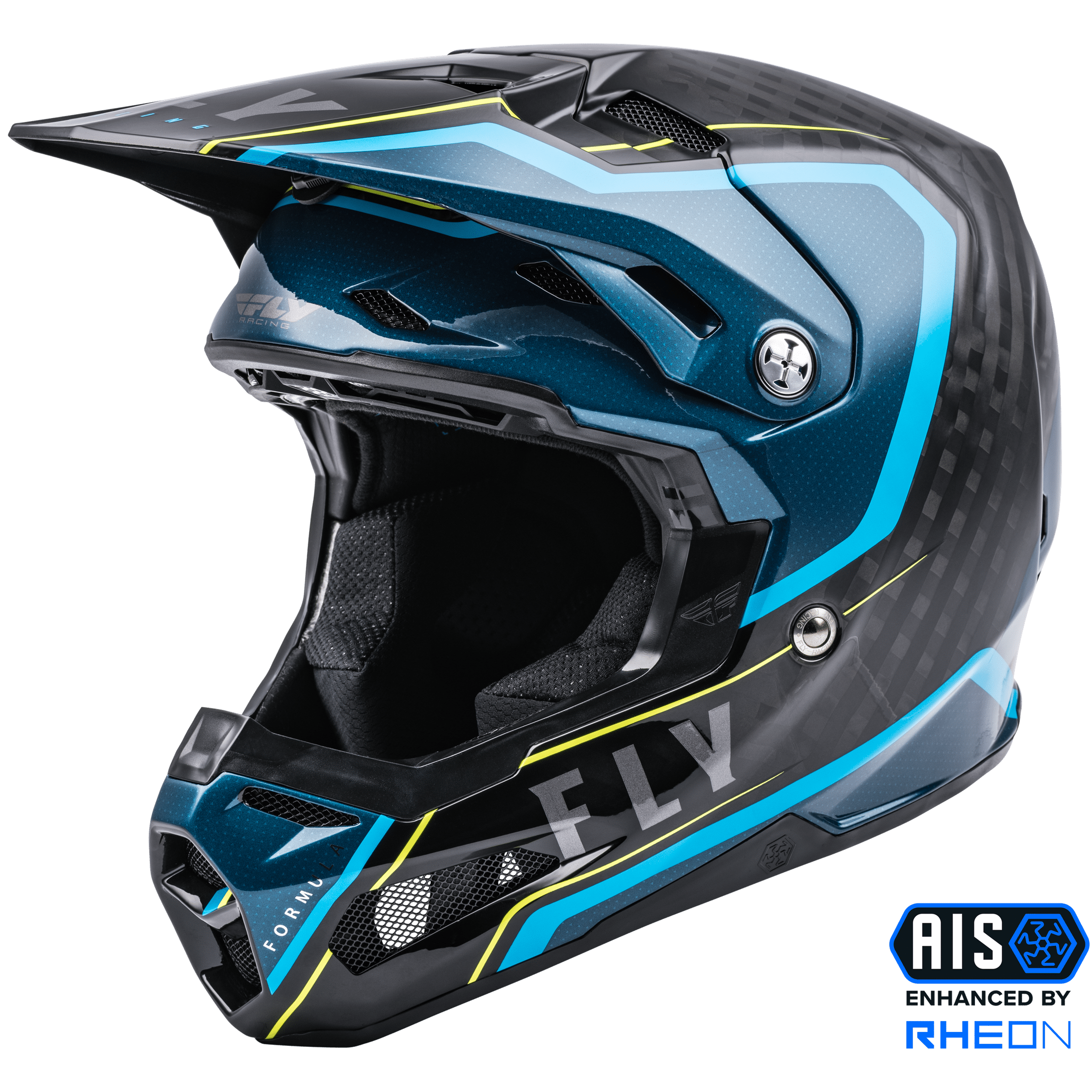 FLY RACING FORMULA CARBON AXON HELMET BLACK/BLUE  LG