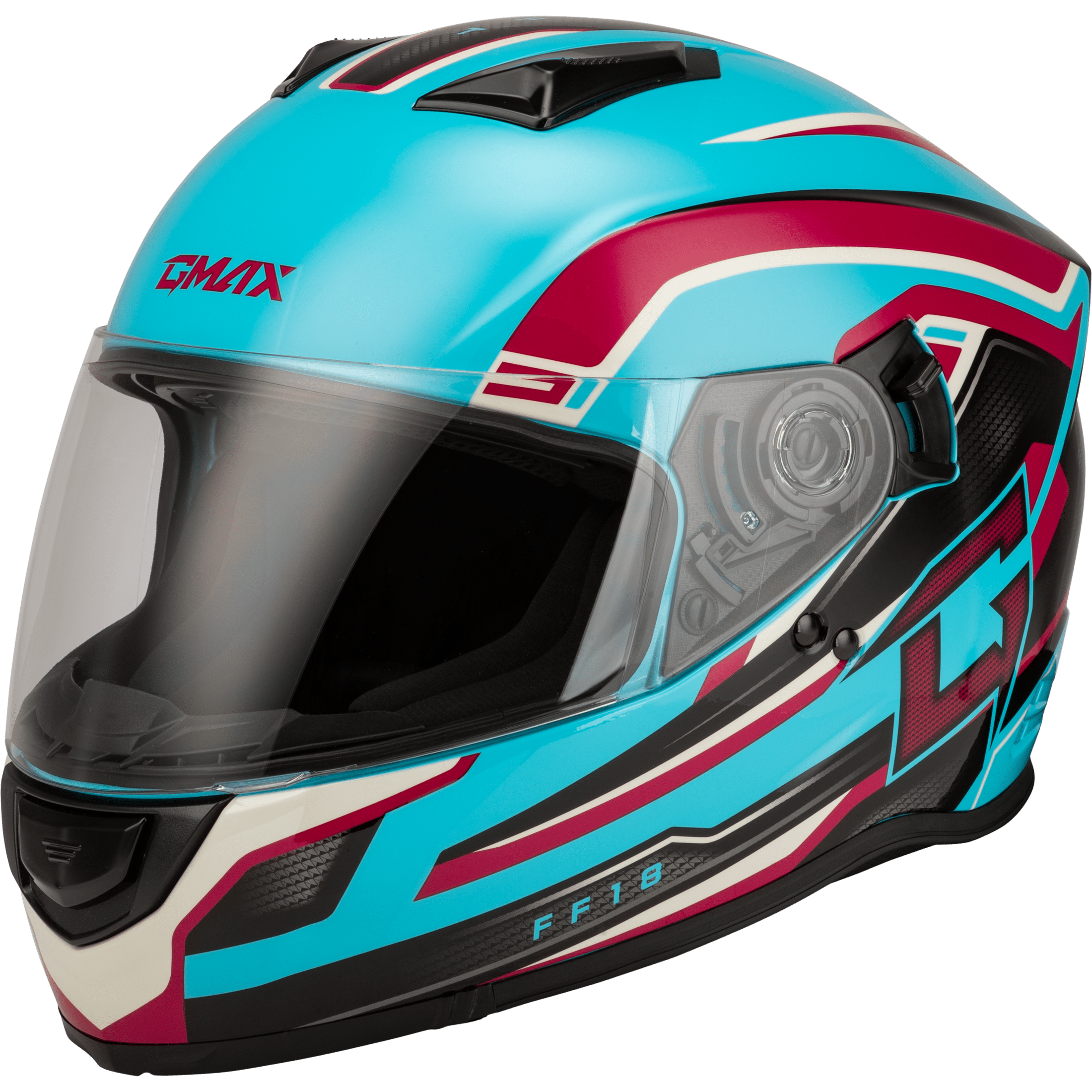 GMAX FF-18 DRIFT HELMET BLUE/BLACK/RED LG