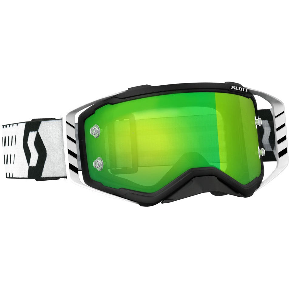 SCOTT PROSPECT GOGGLE BLACK/WHITE W/GREEN CHROME LENS