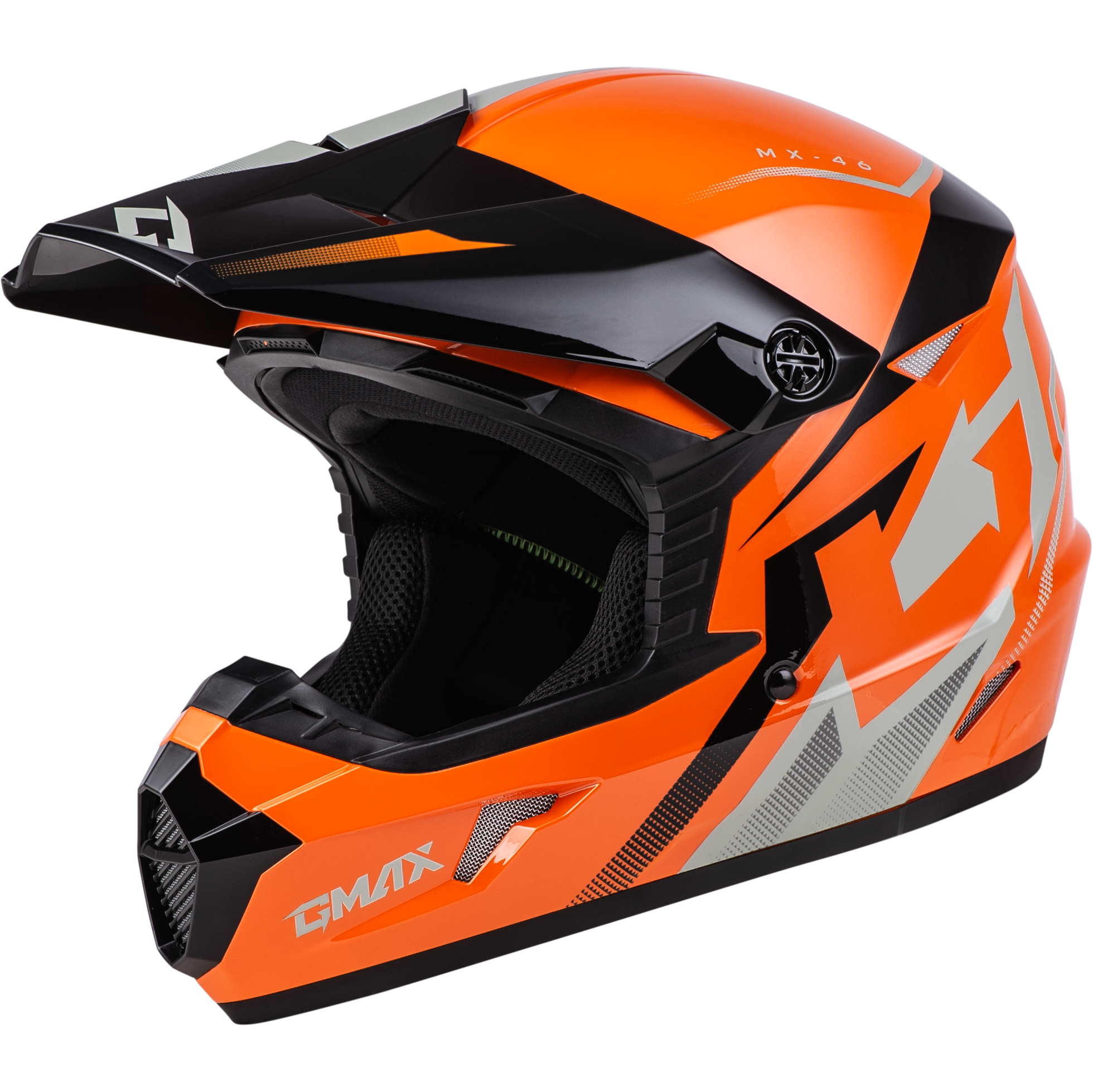 GMAX MX-46 COMPOUND HELMET ORANGE/BLACK/GREY XS