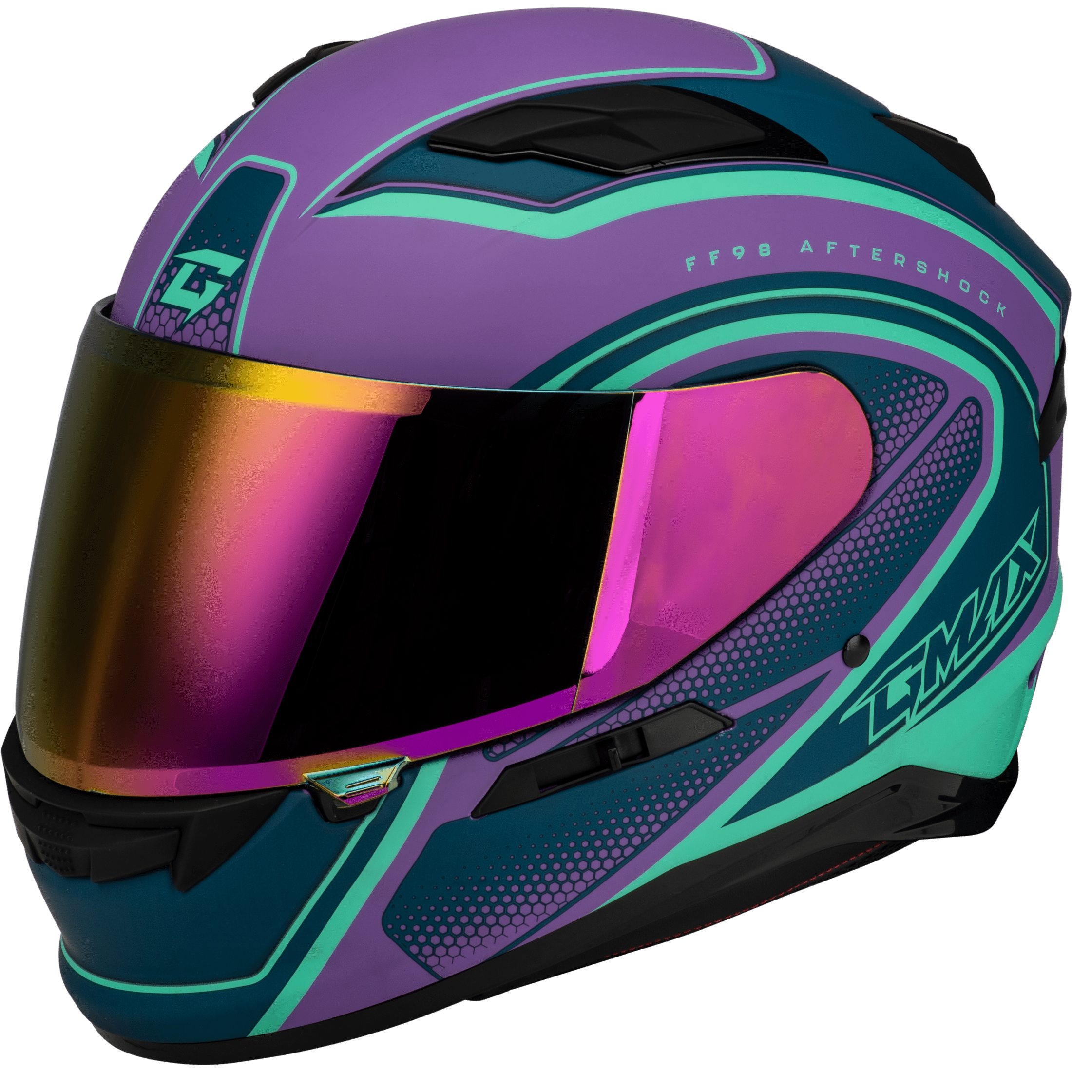 GMAX FF-98 AFTERSHOCK HELMET MATTE PURPLE/BLUE XL