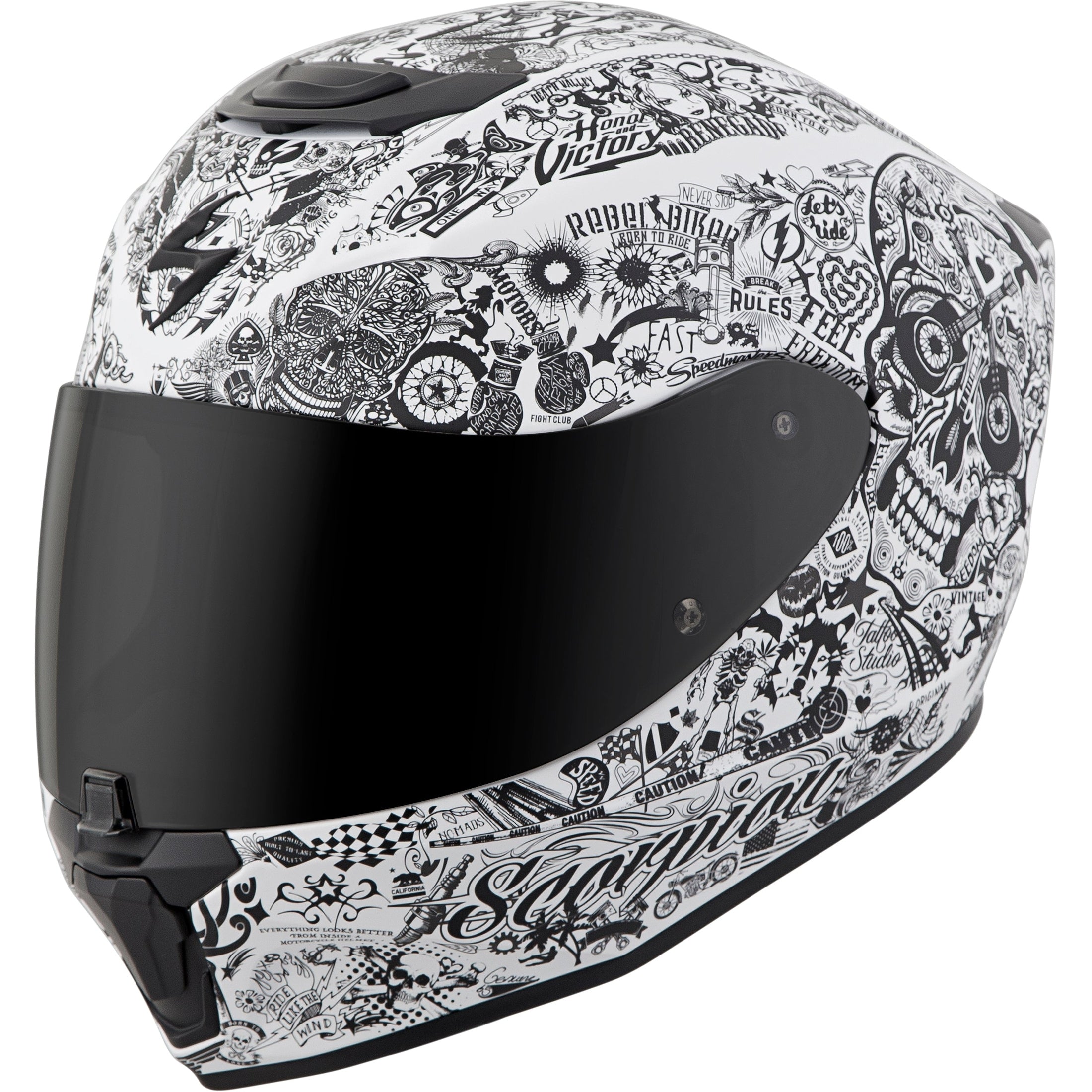 SCORPION EXO EXO-R420 FULL-FACE HELMET SHAKE WHITE XS