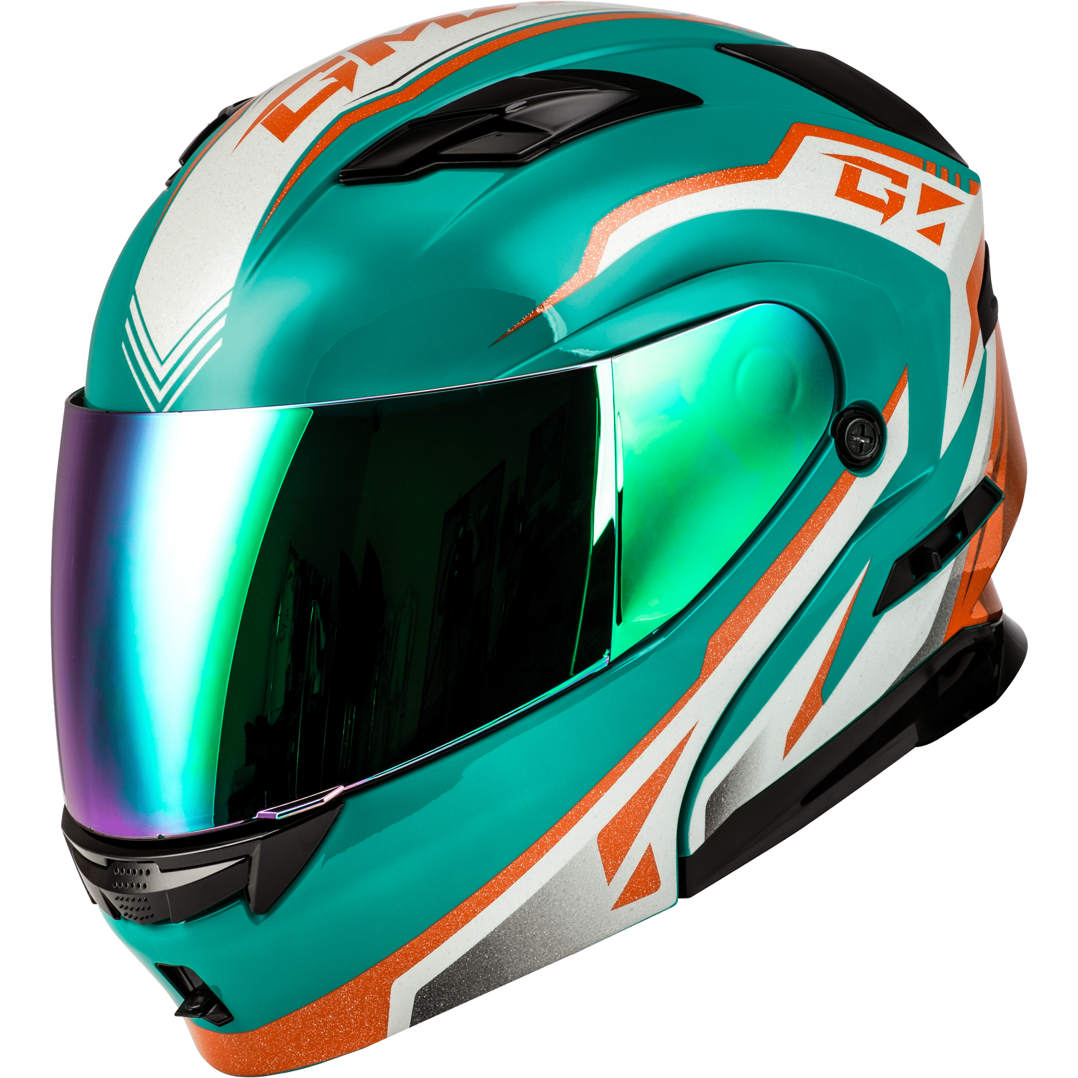 GMAX MD-01 VOLTA HELMET BLUE/WHITE/ORANGE METALLIC XS