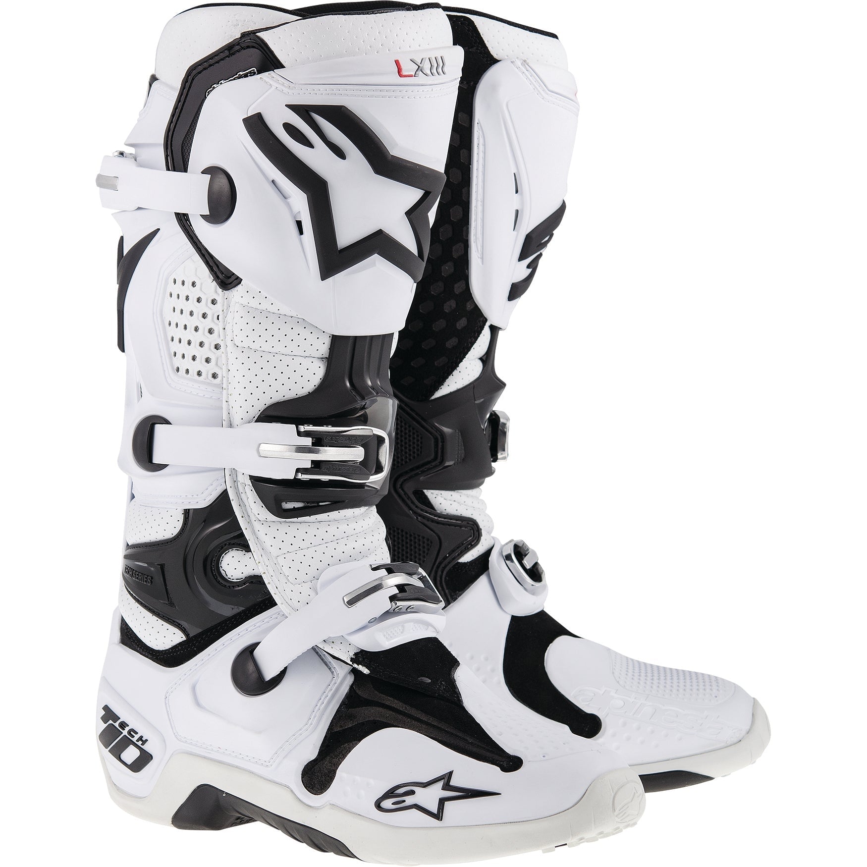 ALPINESTARS TECH 10 BOOTS WHITE VENTED SZ 10