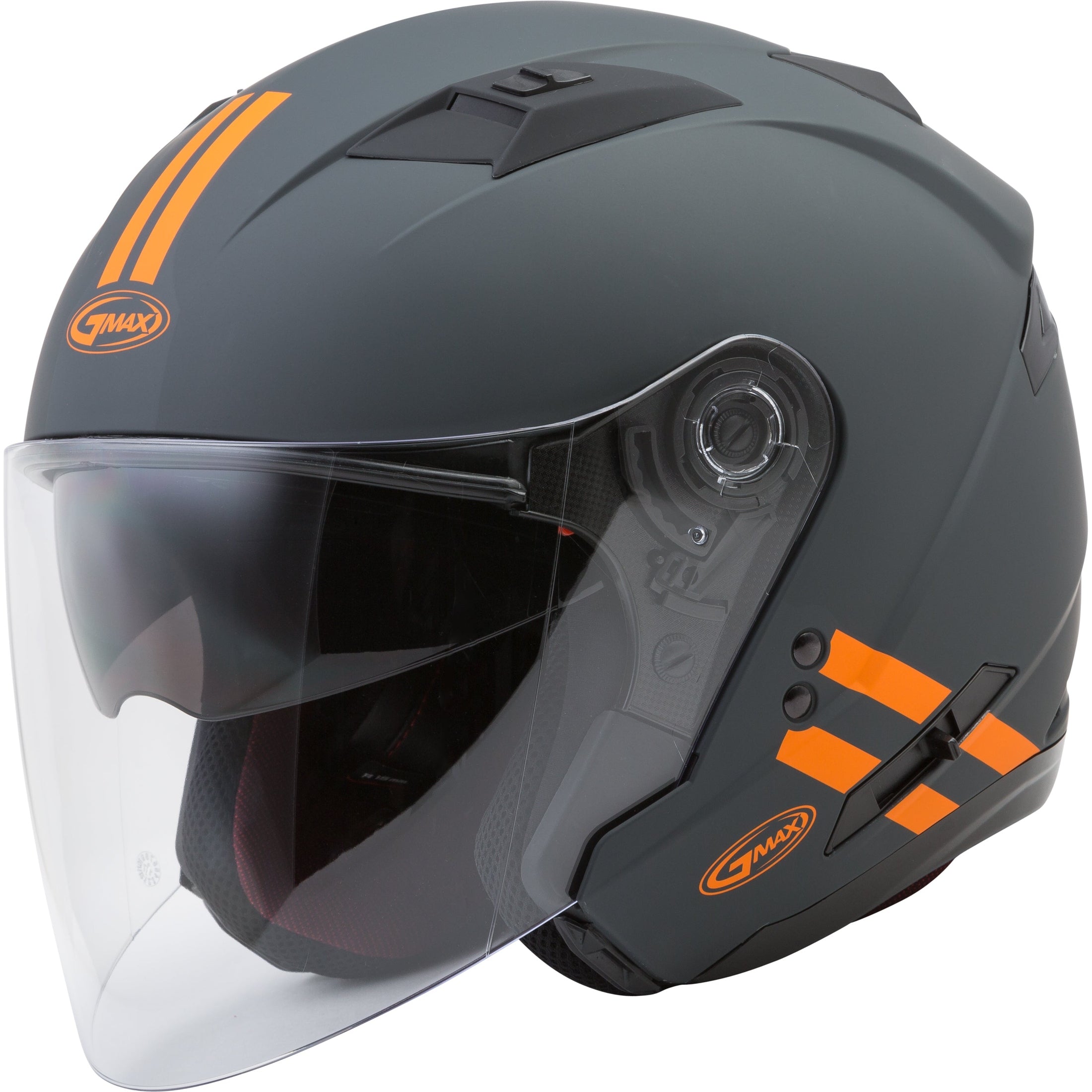 GMAX OF-77 OPEN-FACE DOWNEY HELMET MATTE GREY/ORANGE XS